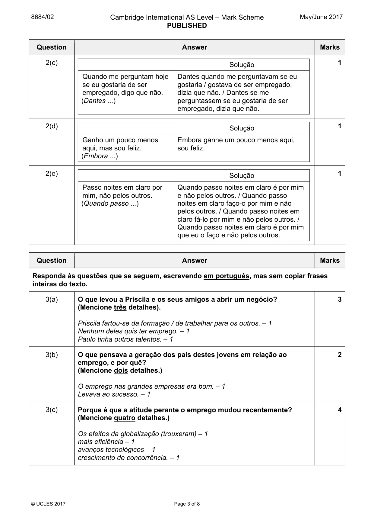 Mark scheme, page 3 of 8