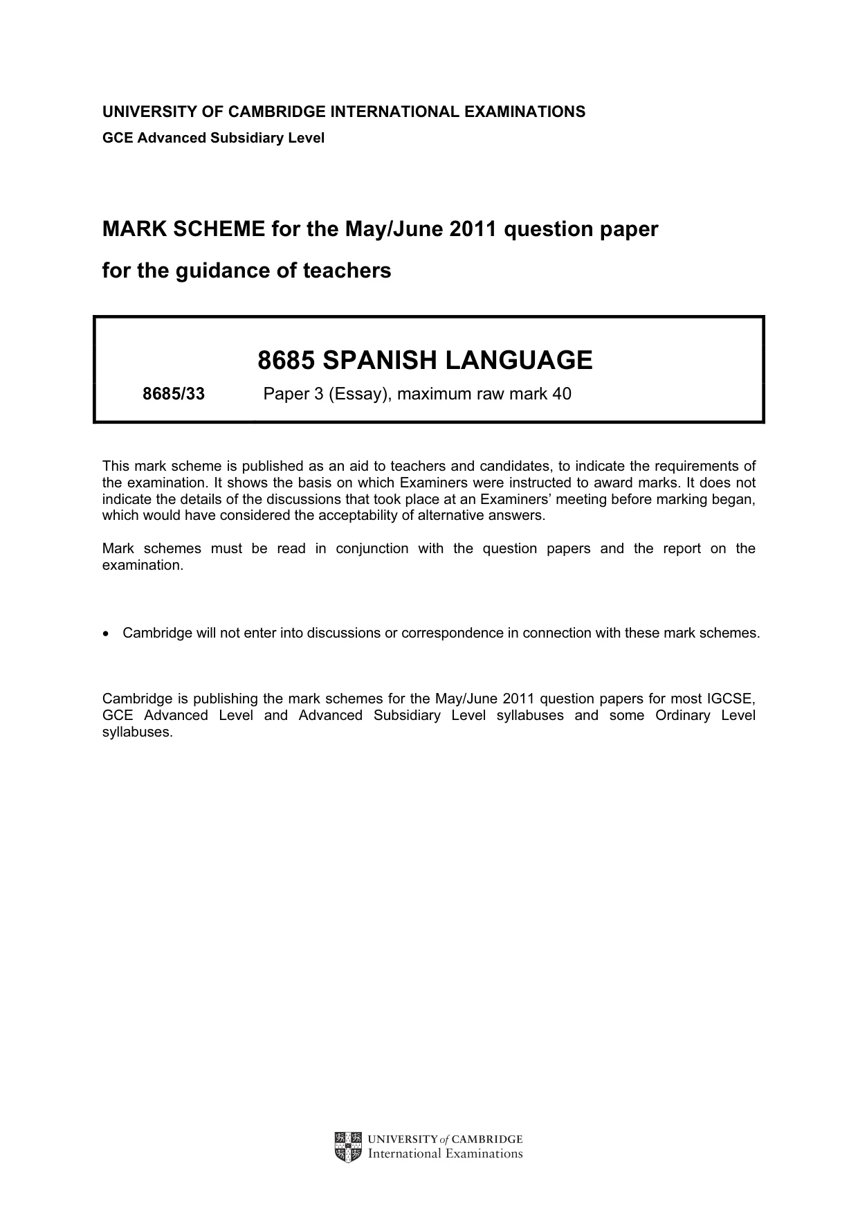 Mark scheme, page 1 of 2