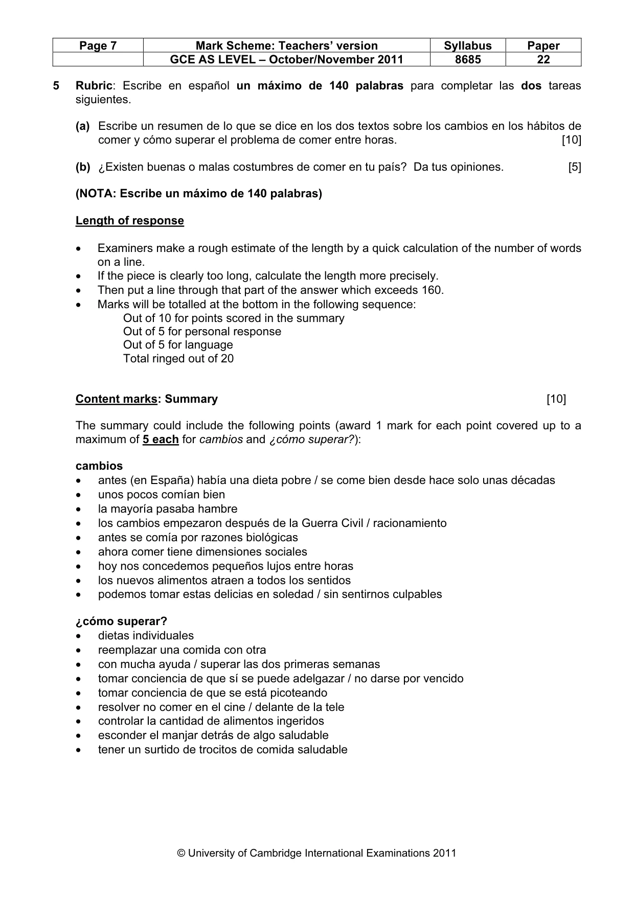Mark scheme, page 7 of 8