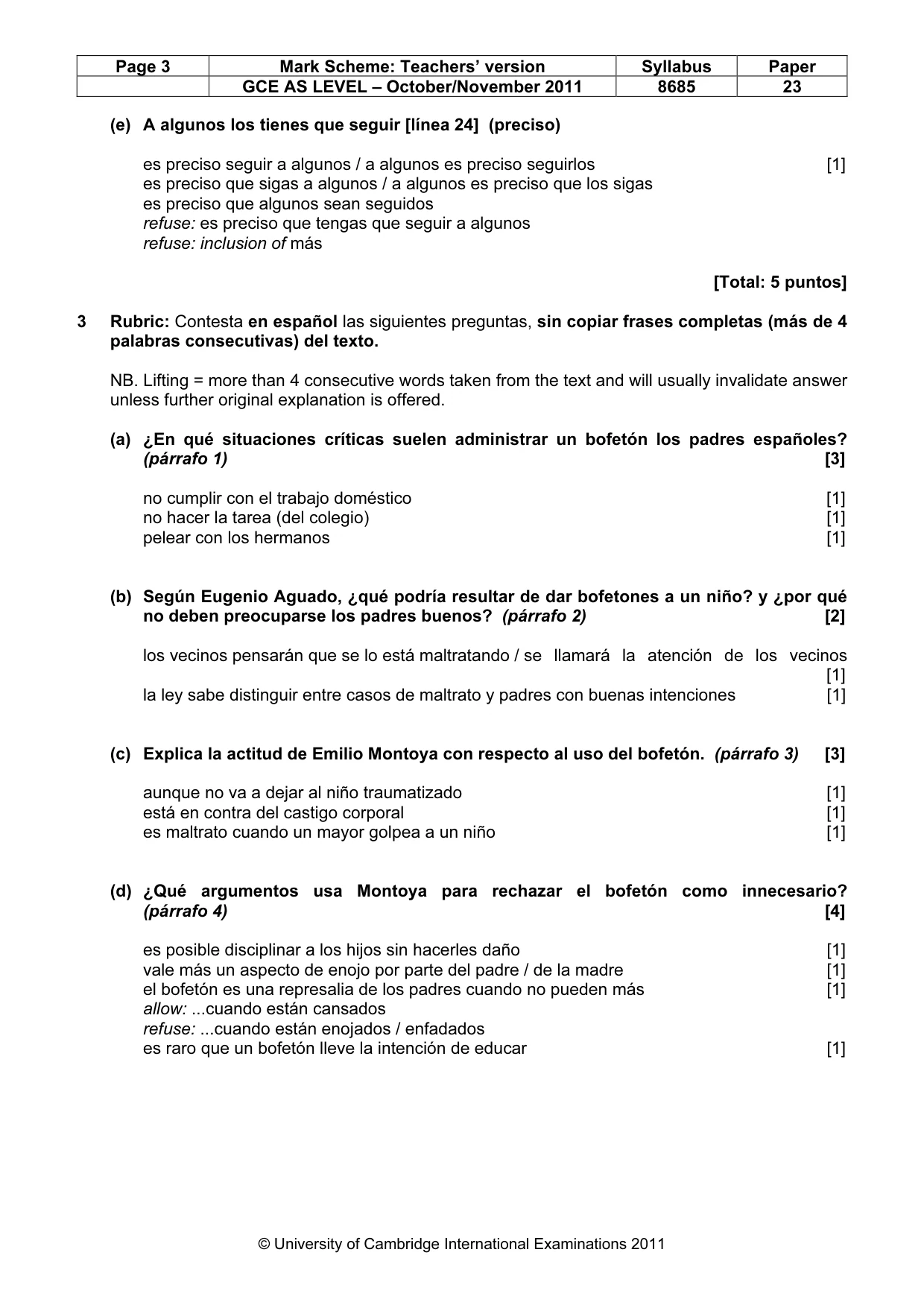 Mark scheme, page 3 of 10