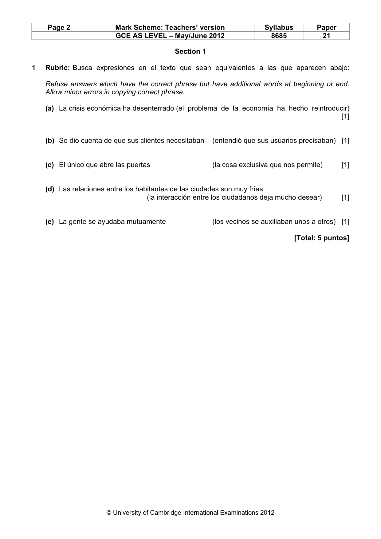 Mark scheme, page 2 of 10