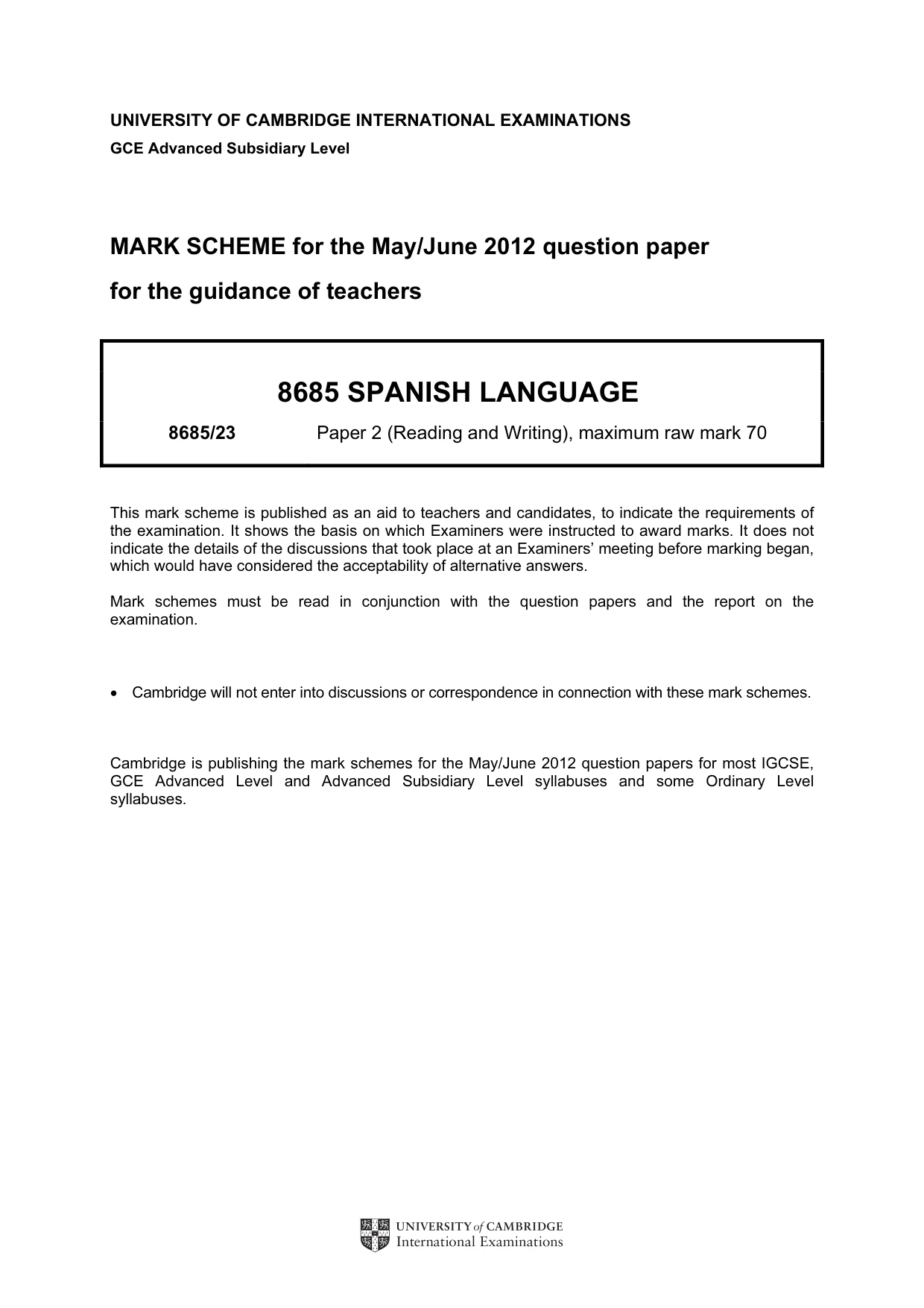 Mark scheme, page 1 of 9