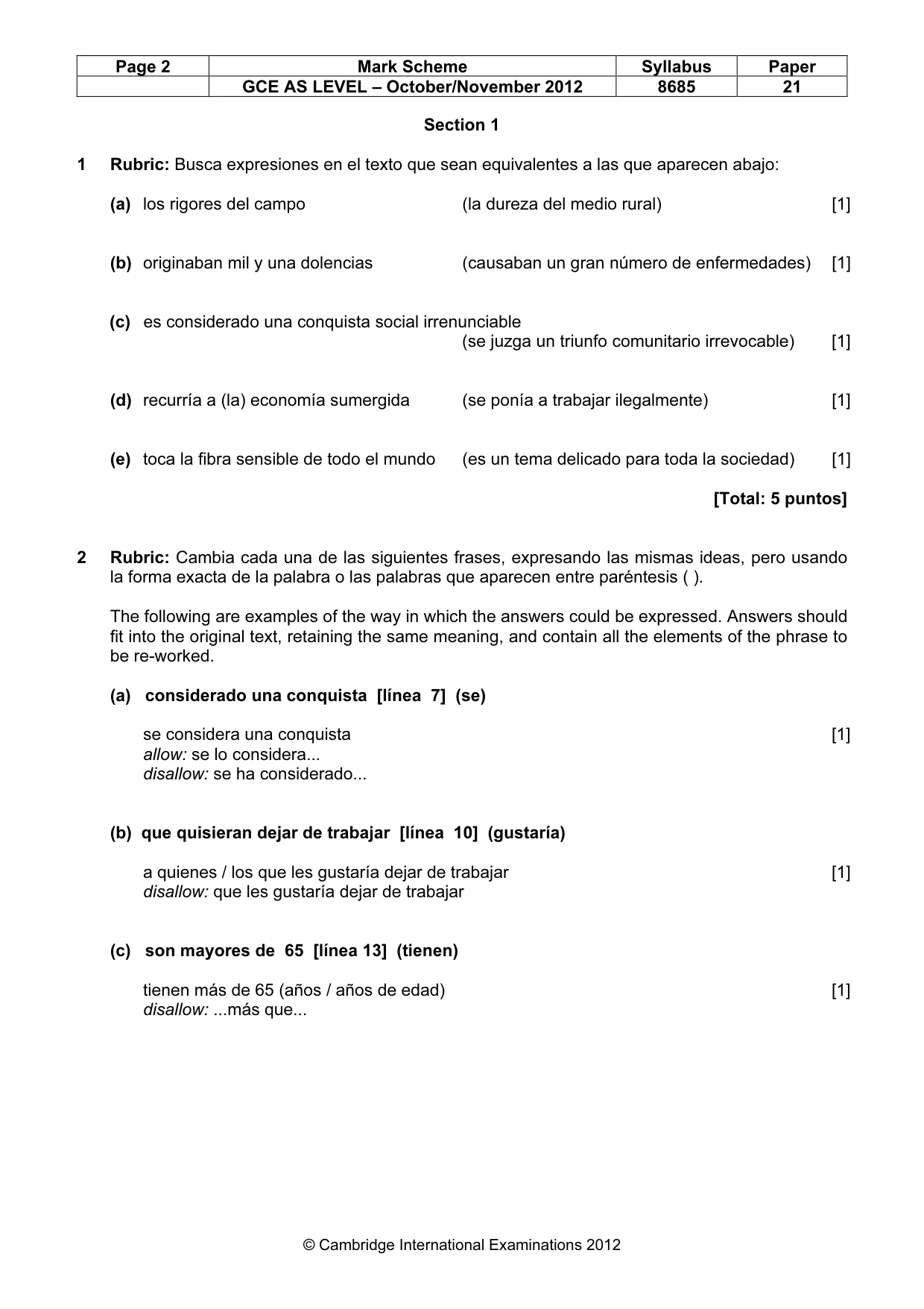 Mark scheme, page 2 of 10