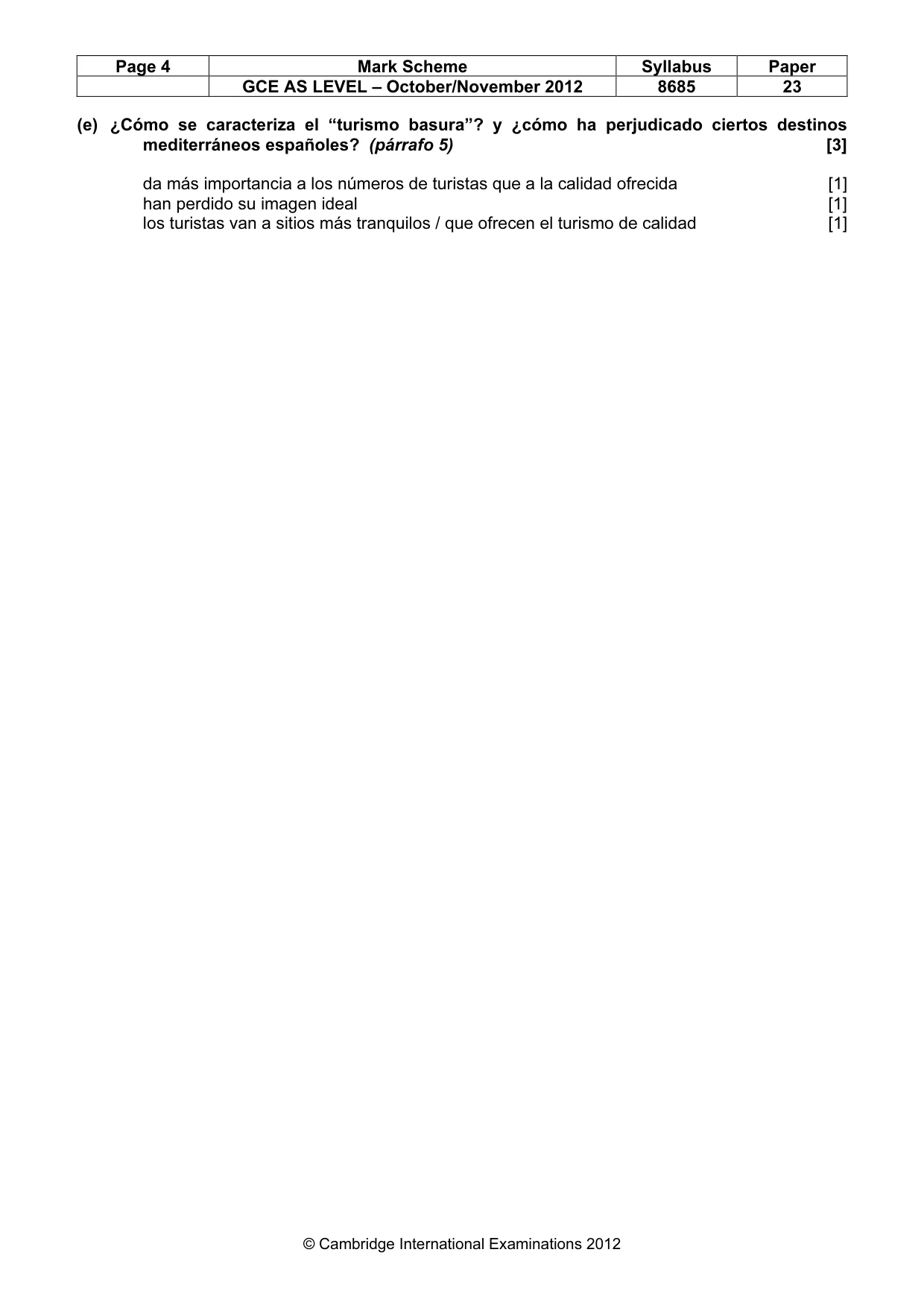 Mark scheme, page 4 of 9