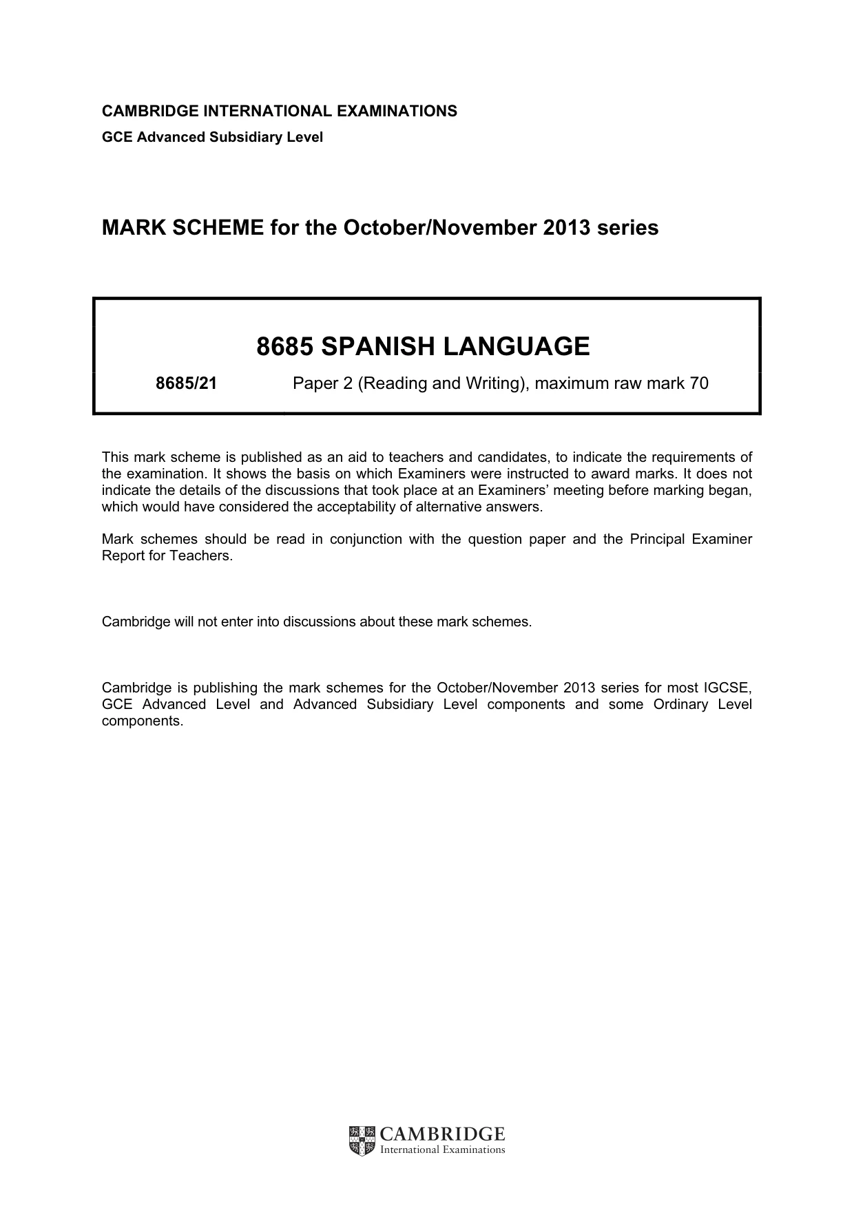 Mark scheme, page 1 of 10