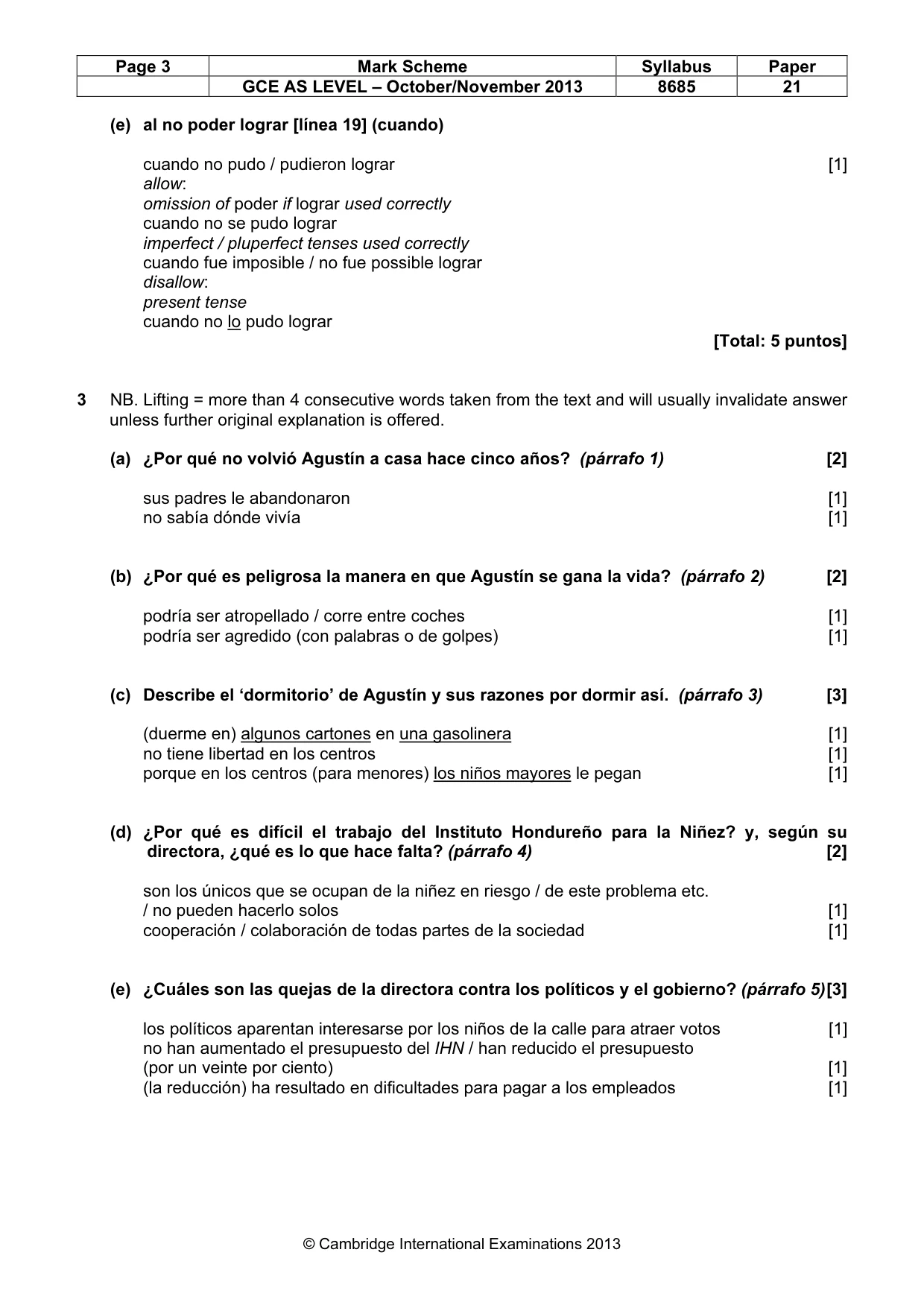 Mark scheme, page 3 of 10