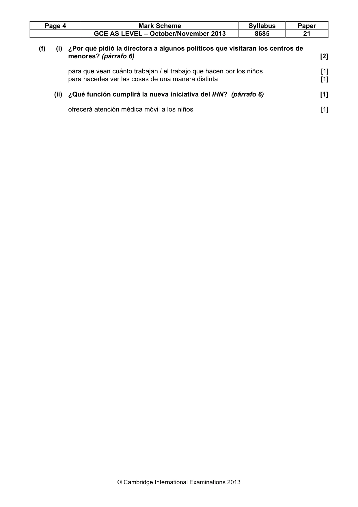 Mark scheme, page 4 of 10