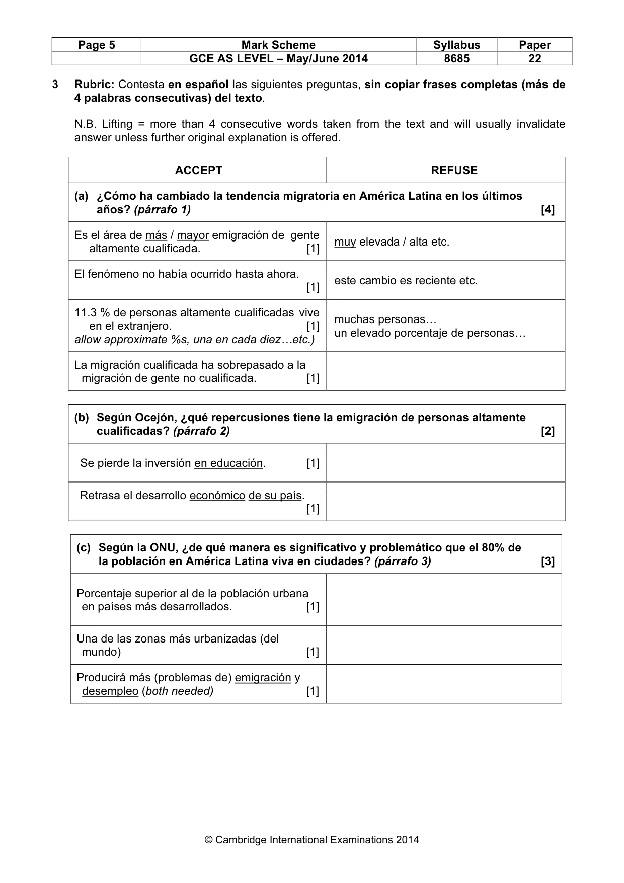 Mark scheme, page 5 of 13