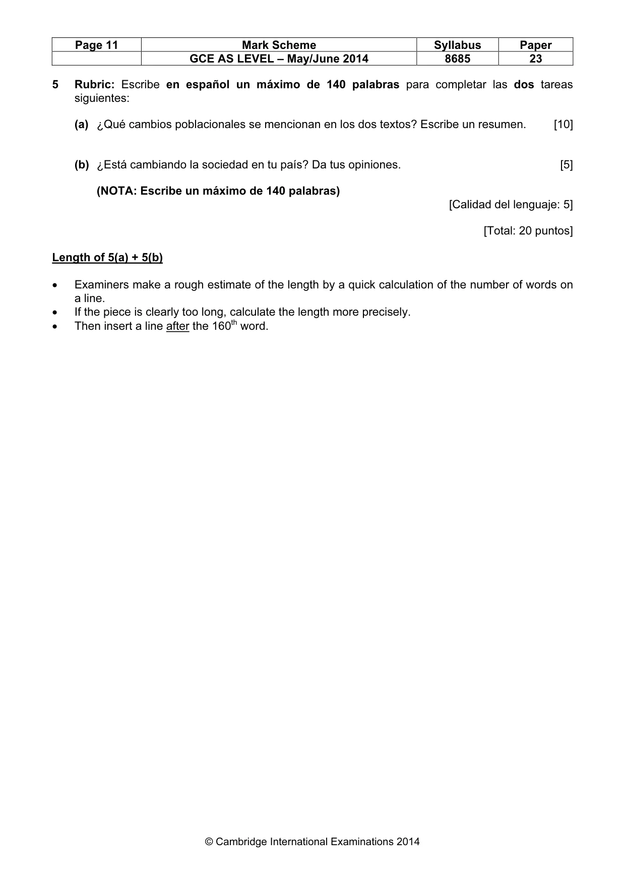 Mark scheme, page 11 of 13