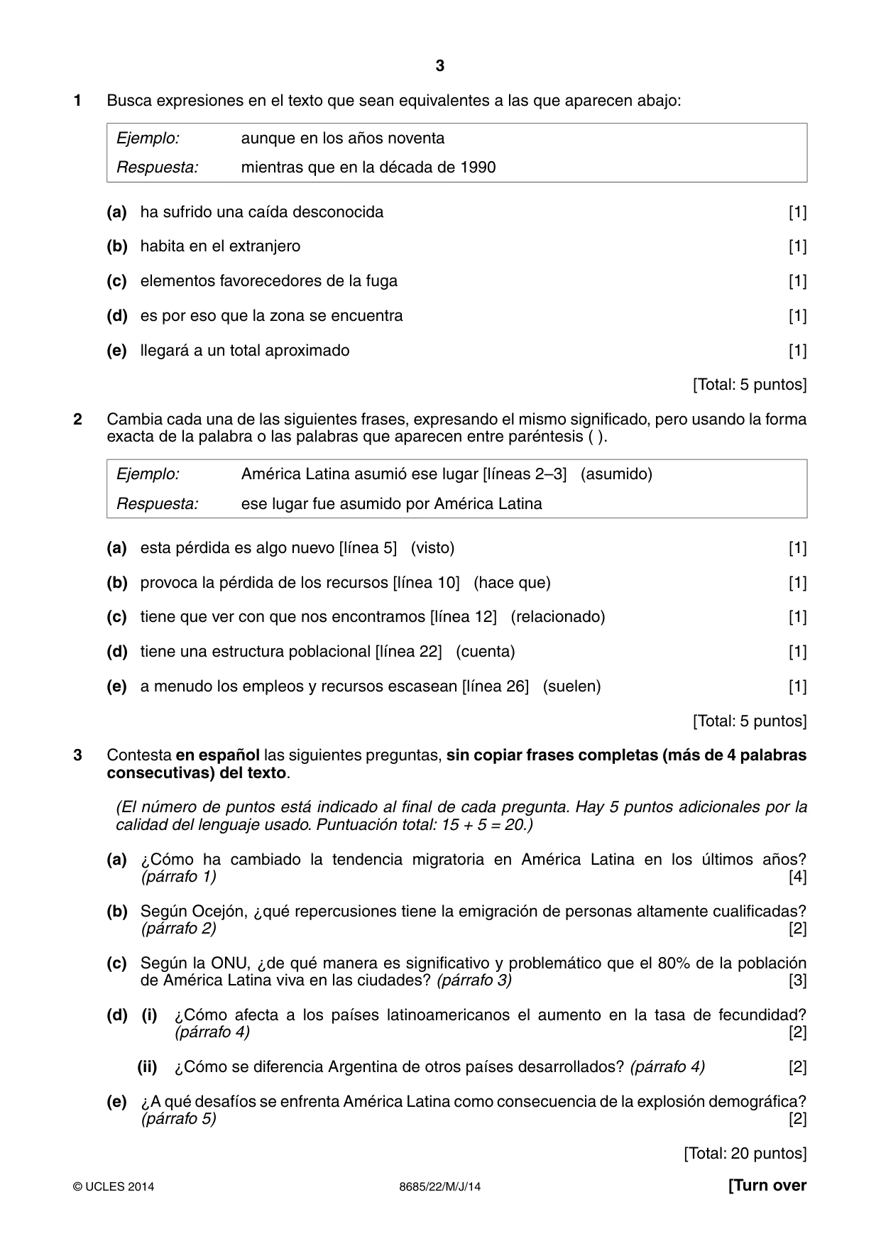 Cambridge A Level Spanish - Language (AS Level only) 8685 2014 May/June Paper 2 · Variant 2 question paper, page 3 of 8