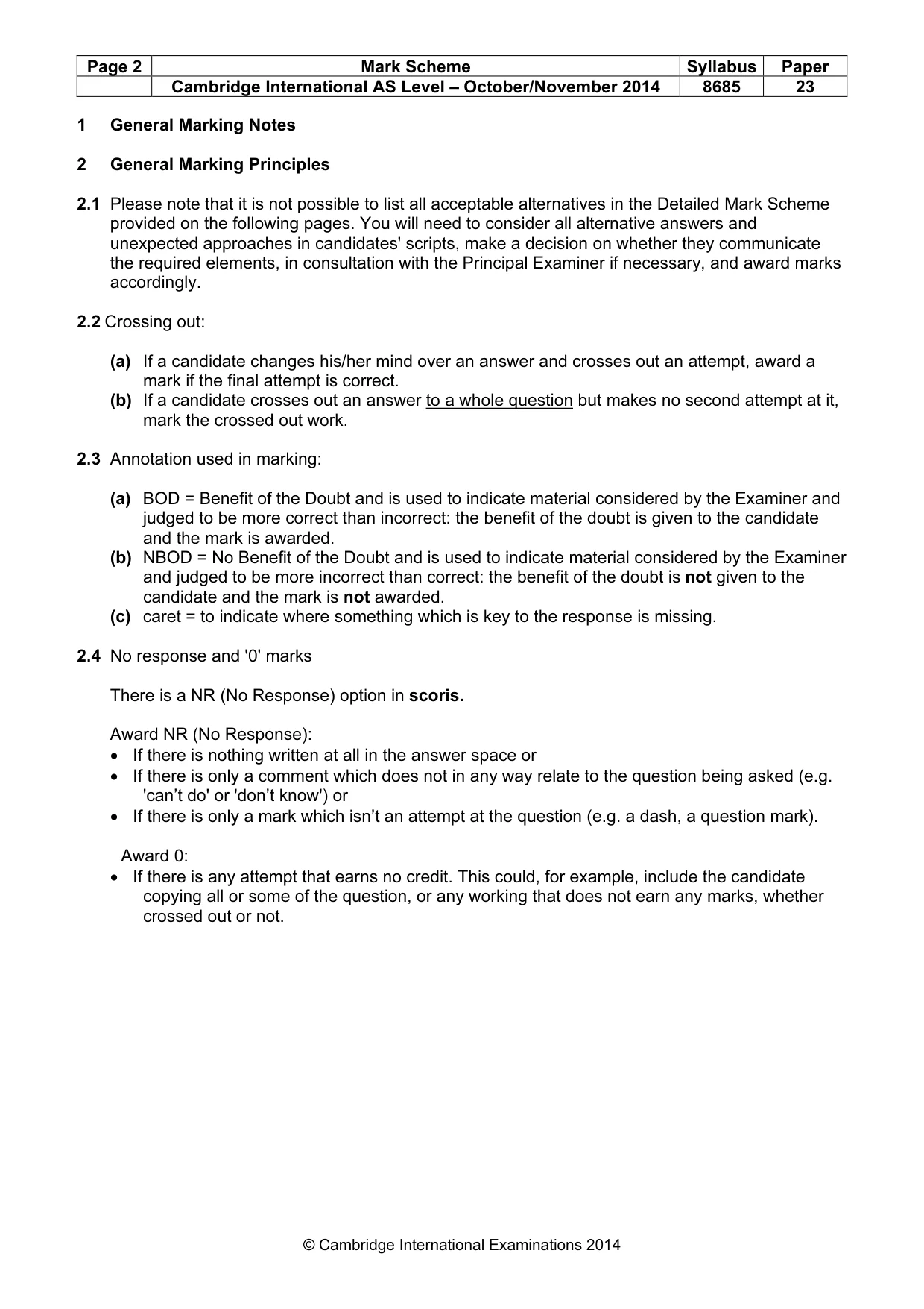 Mark scheme, page 2 of 11