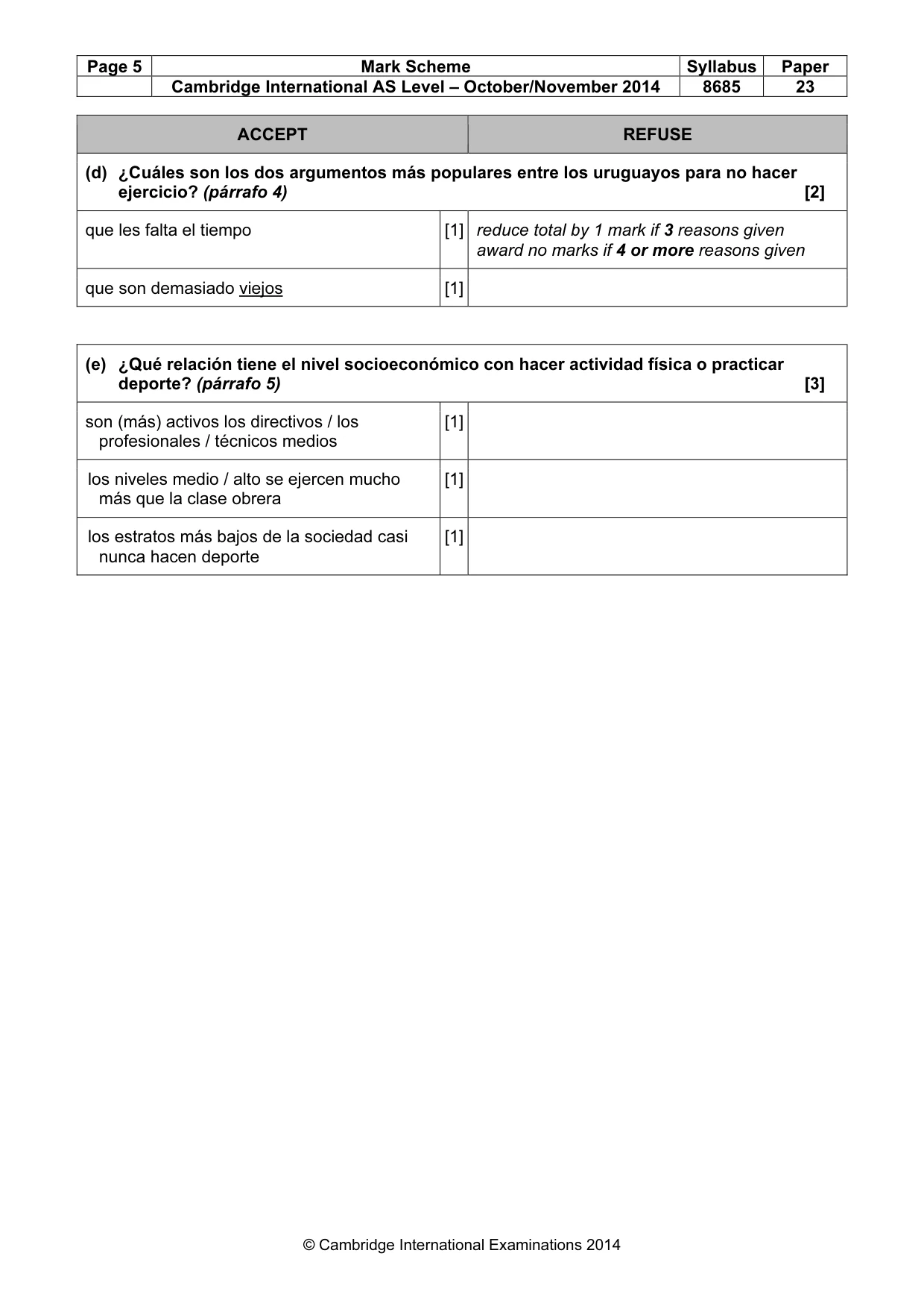 Mark scheme, page 5 of 11