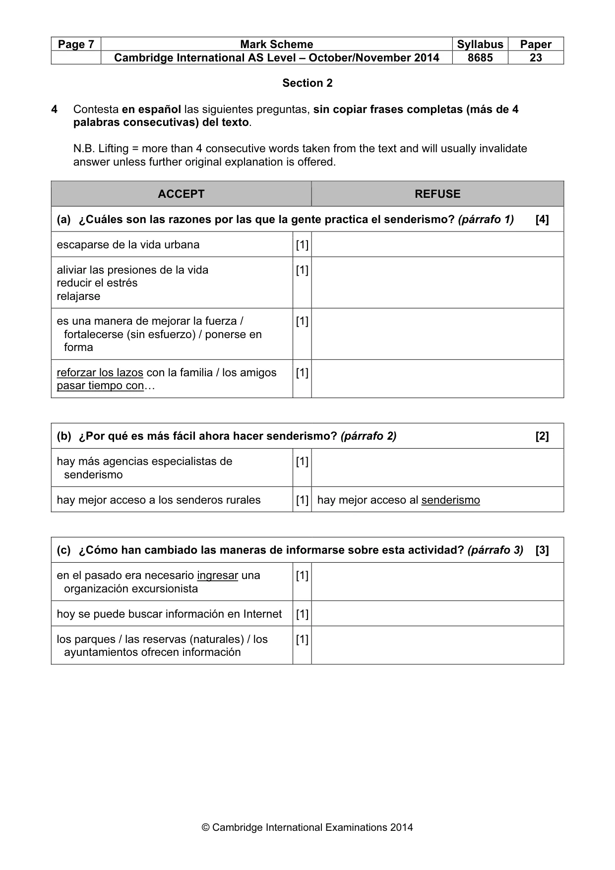 Mark scheme, page 7 of 11