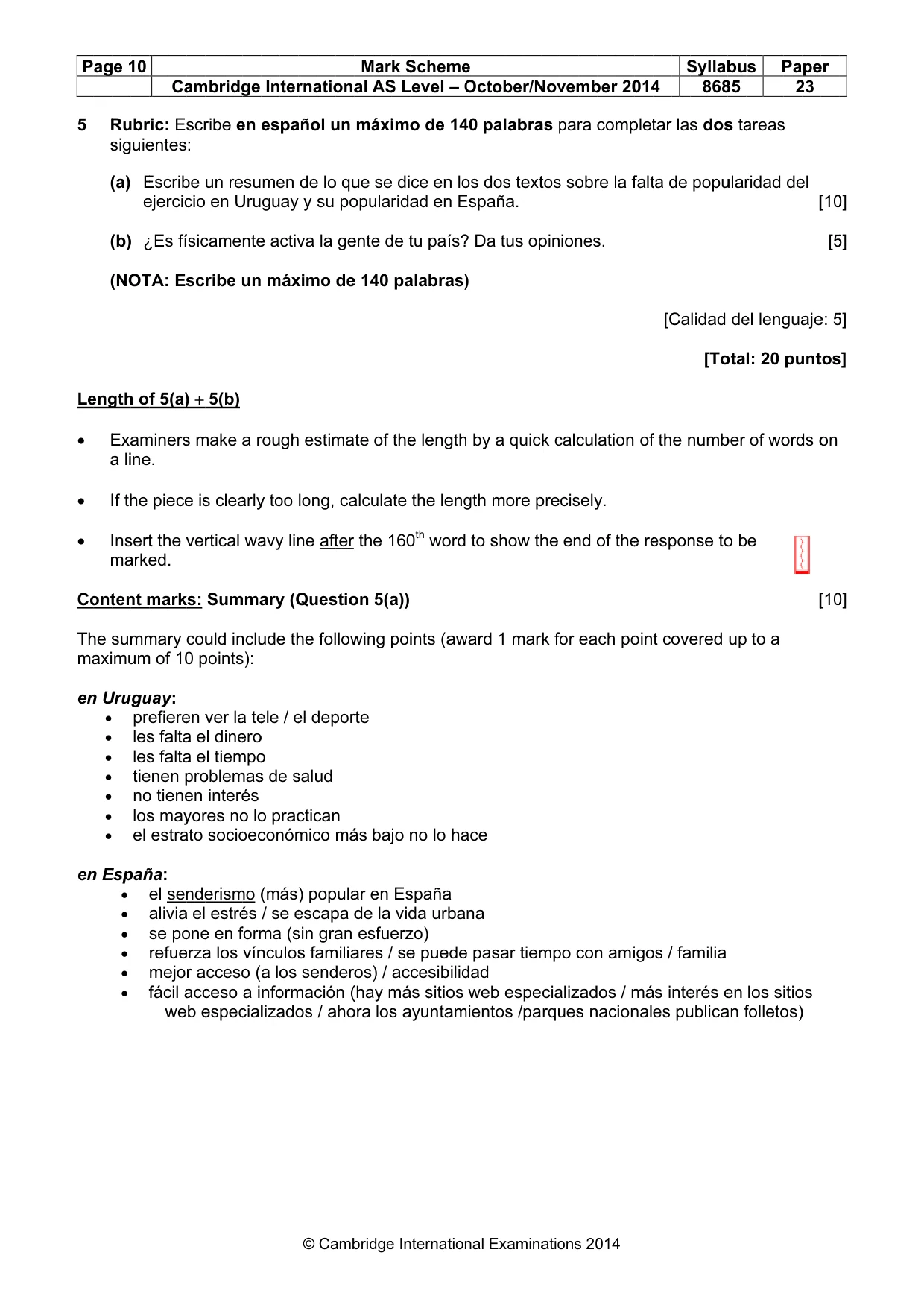 Mark scheme, page 10 of 11