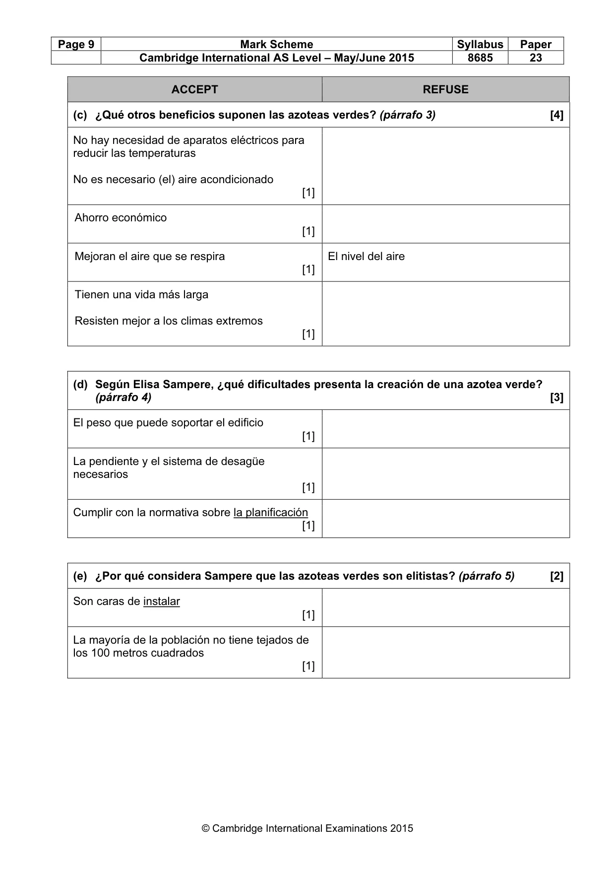 Mark scheme, page 9 of 13