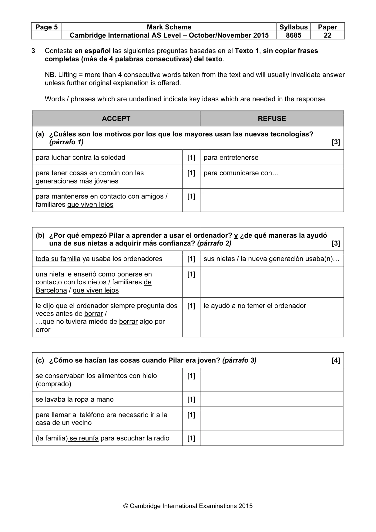 Mark scheme, page 5 of 12