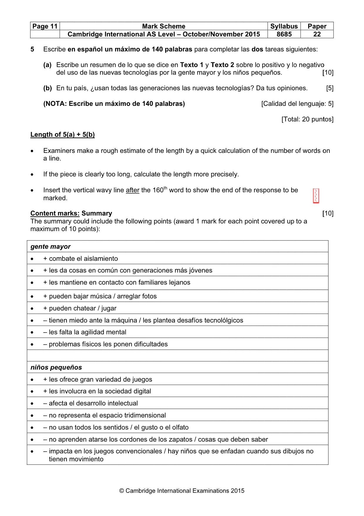 Mark scheme, page 11 of 12