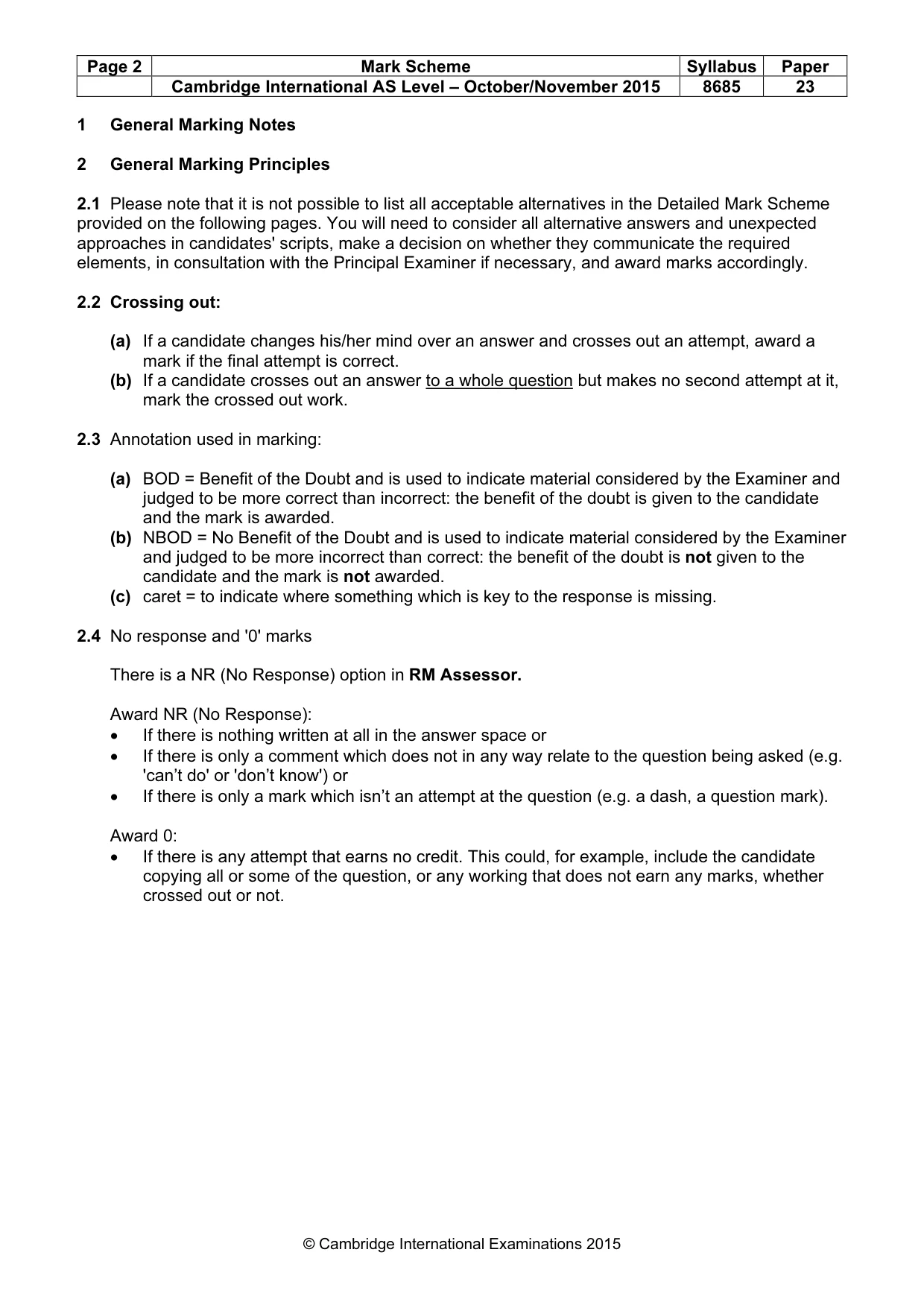 Mark scheme, page 2 of 11