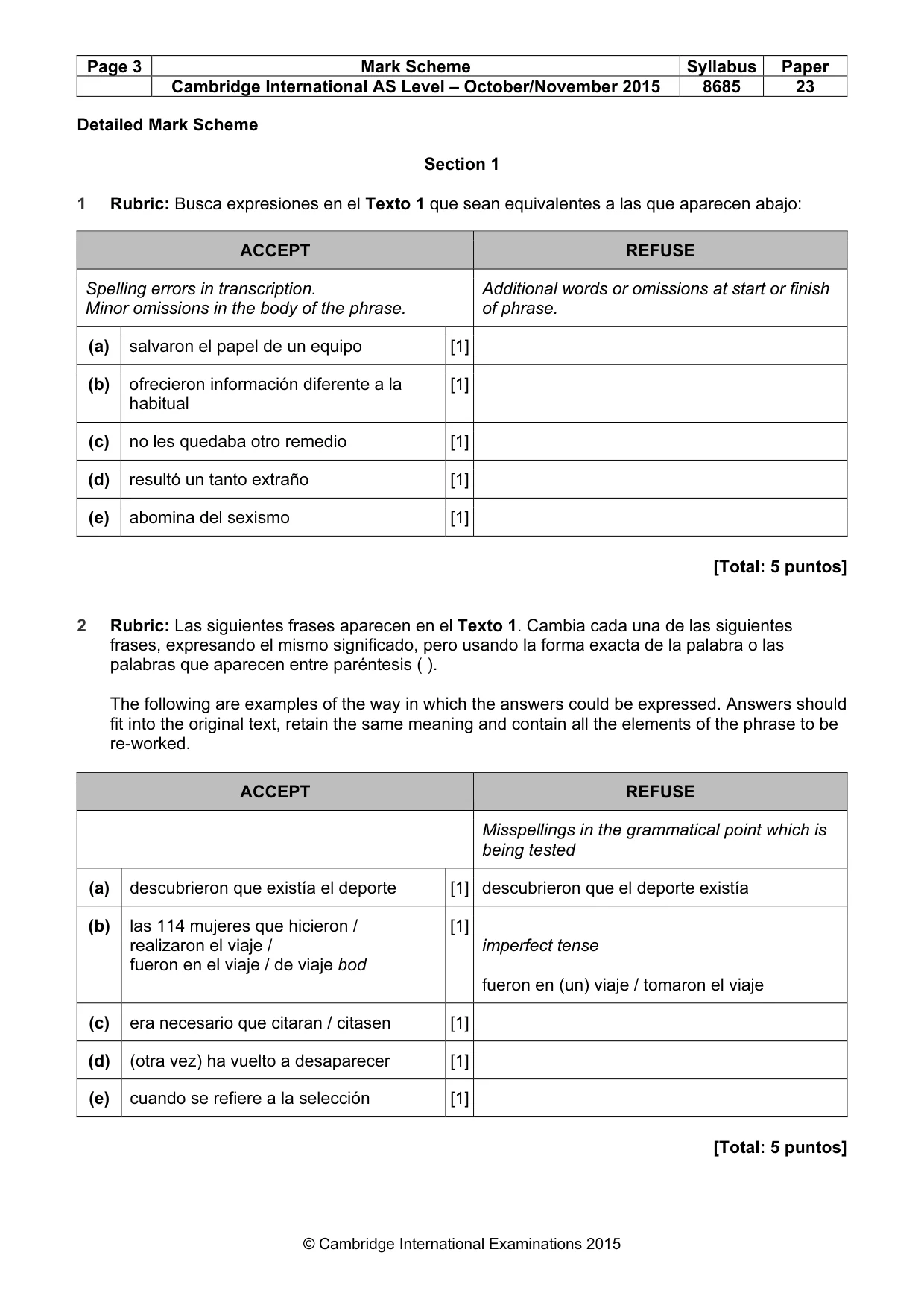 Mark scheme, page 3 of 11