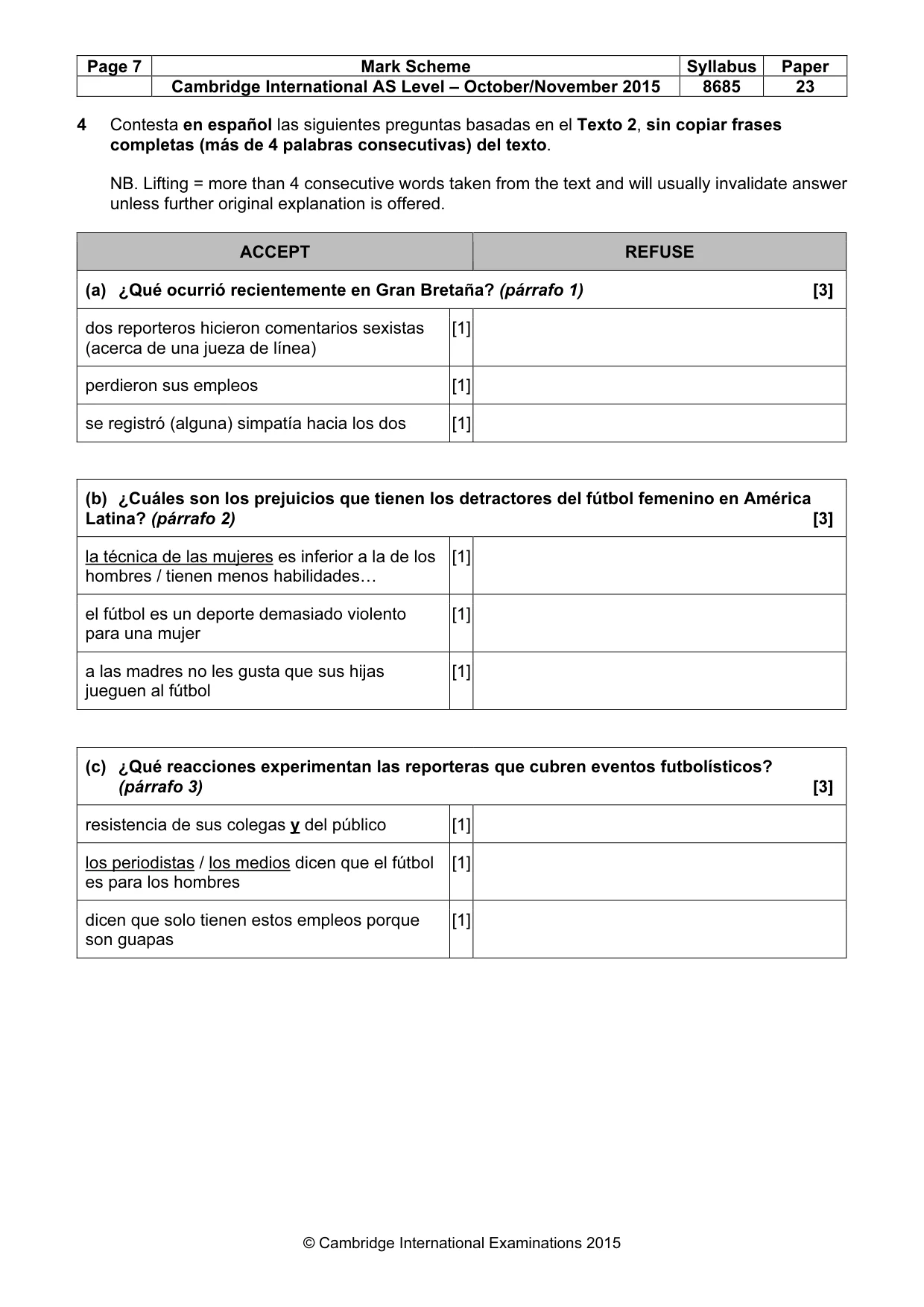 Mark scheme, page 7 of 11