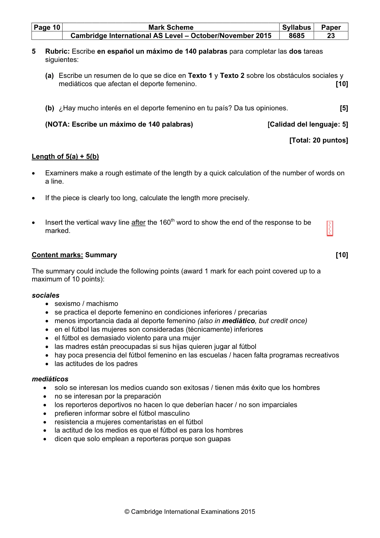 Mark scheme, page 10 of 11