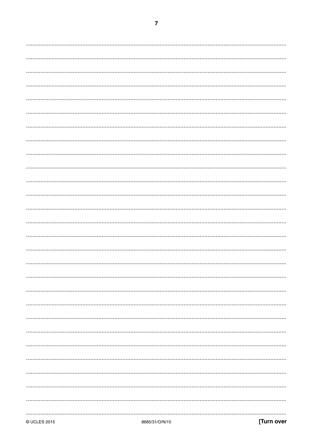 Cambridge A Level Spanish - Language (AS Level only) 8685 2015 Oct/Nov Paper 3 · Variant 1 question paper, page 7 of 8
