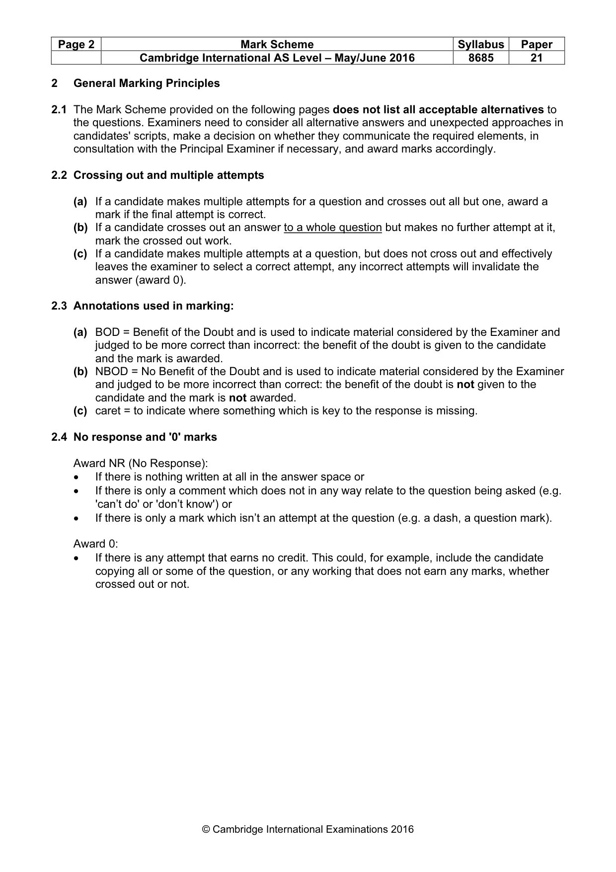 Mark scheme, page 2 of 12