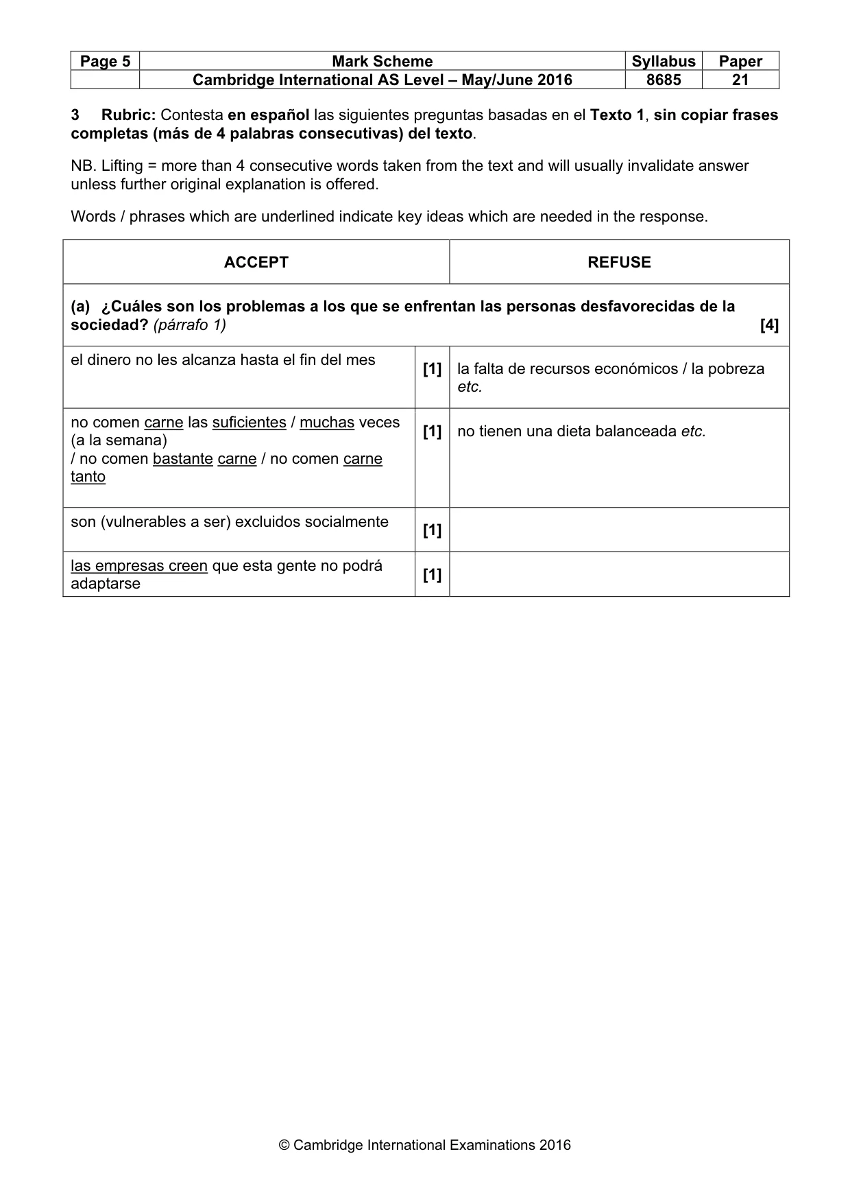 Mark scheme, page 5 of 12