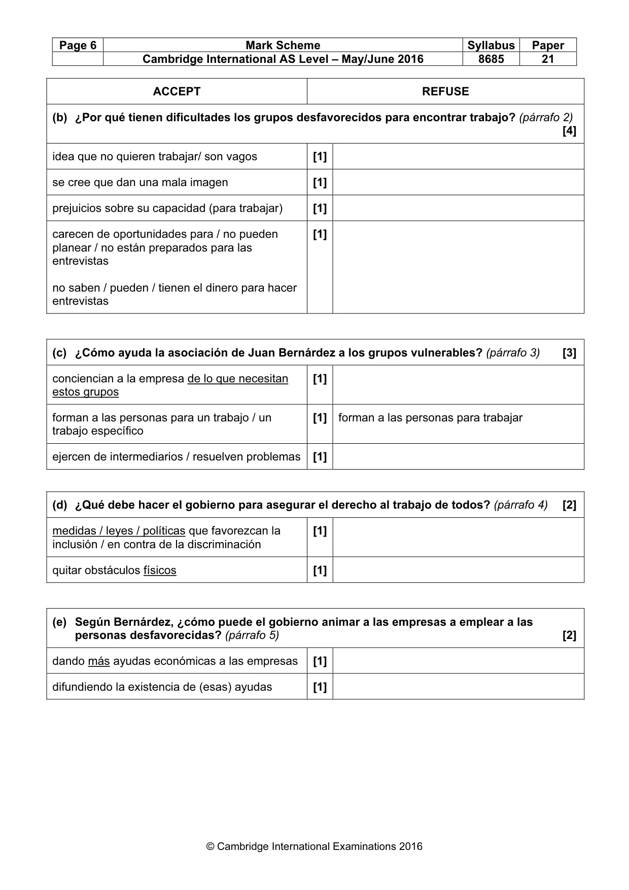 Mark scheme, page 6 of 12
