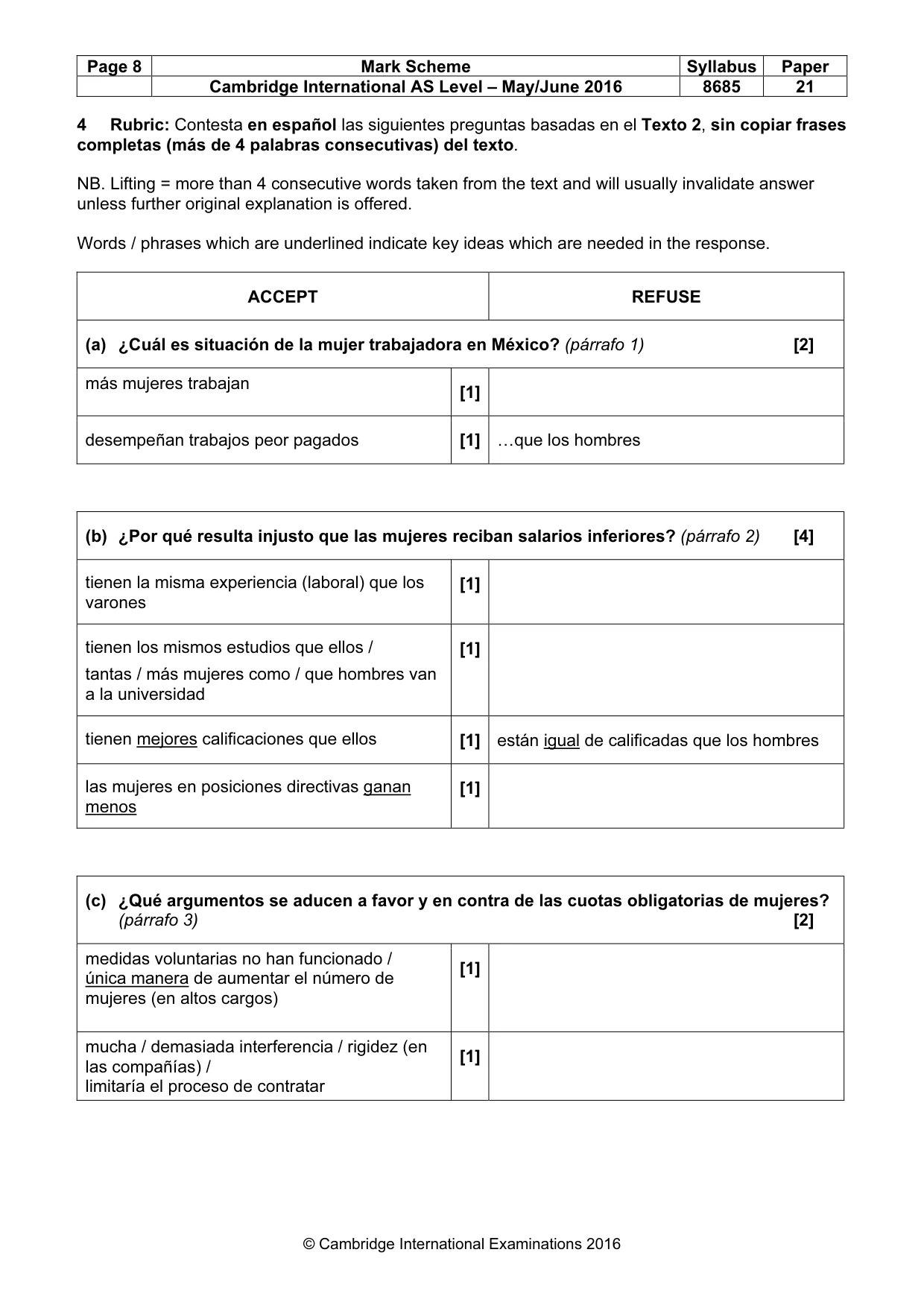 Mark scheme, page 8 of 12