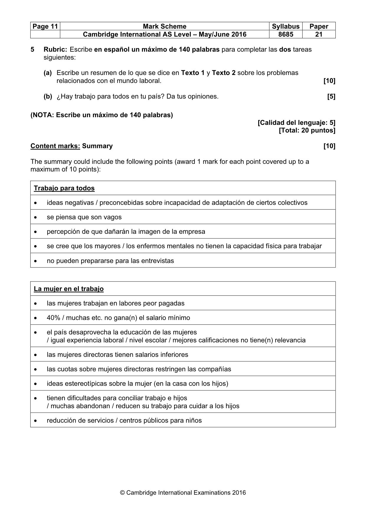 Mark scheme, page 11 of 12