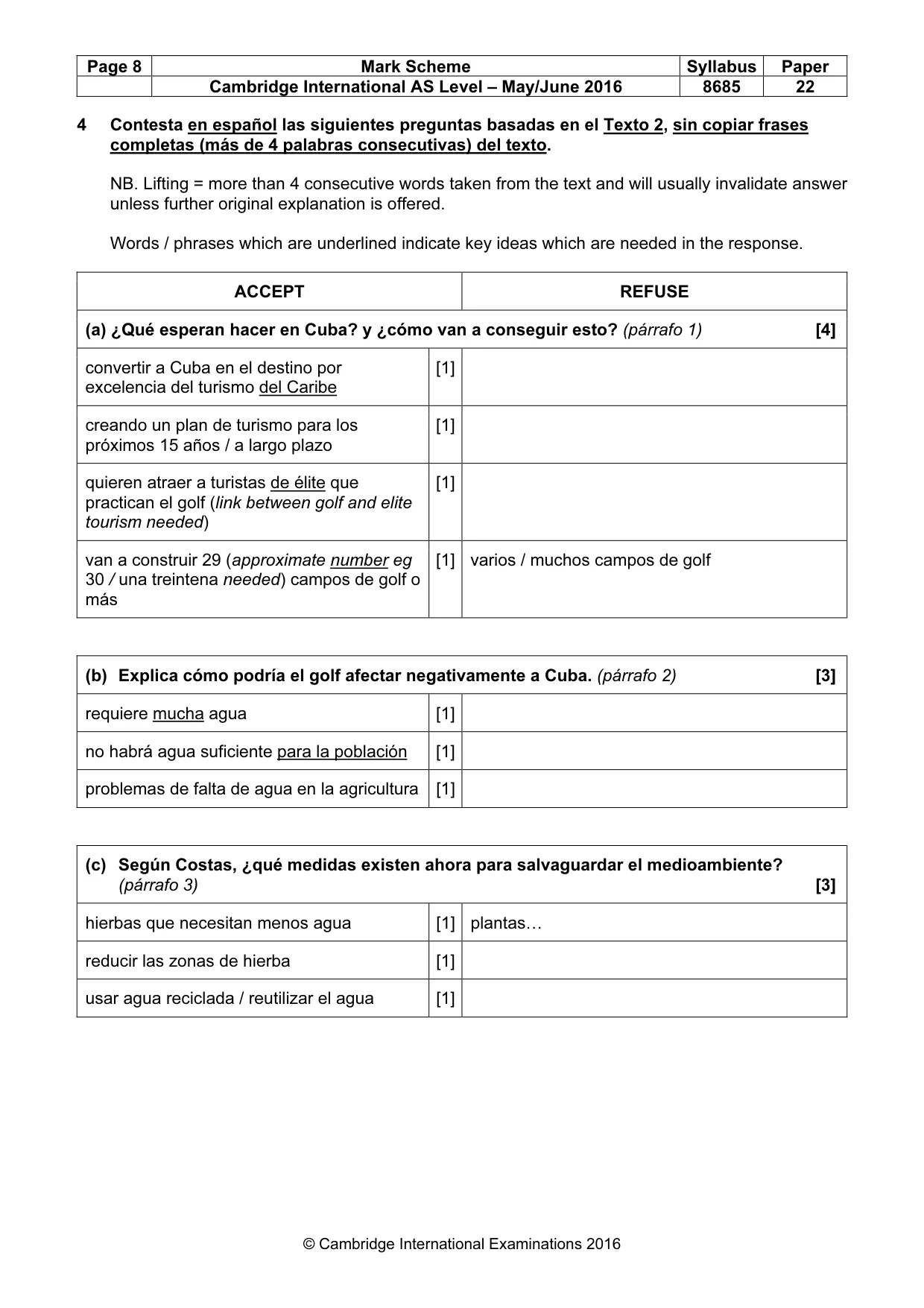 Mark scheme, page 8 of 12
