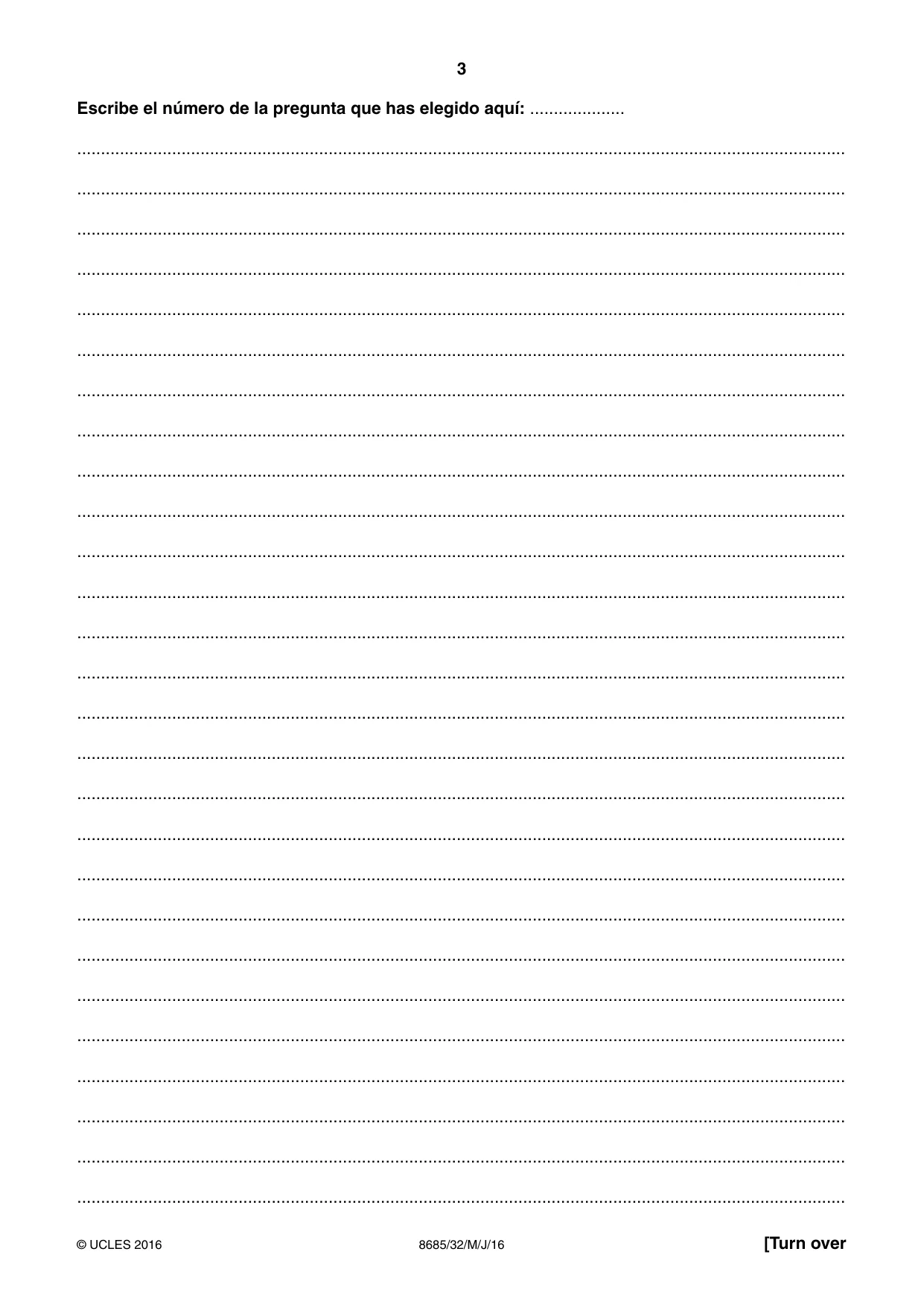 Cambridge A Level Spanish - Language (AS Level only) 8685 2016 May/June Paper 3 · Variant 2 question paper, page 3 of 8