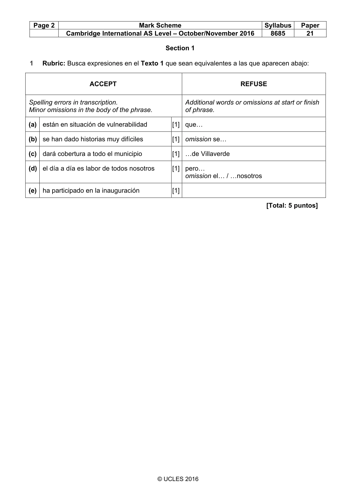 Mark scheme, page 2 of 11