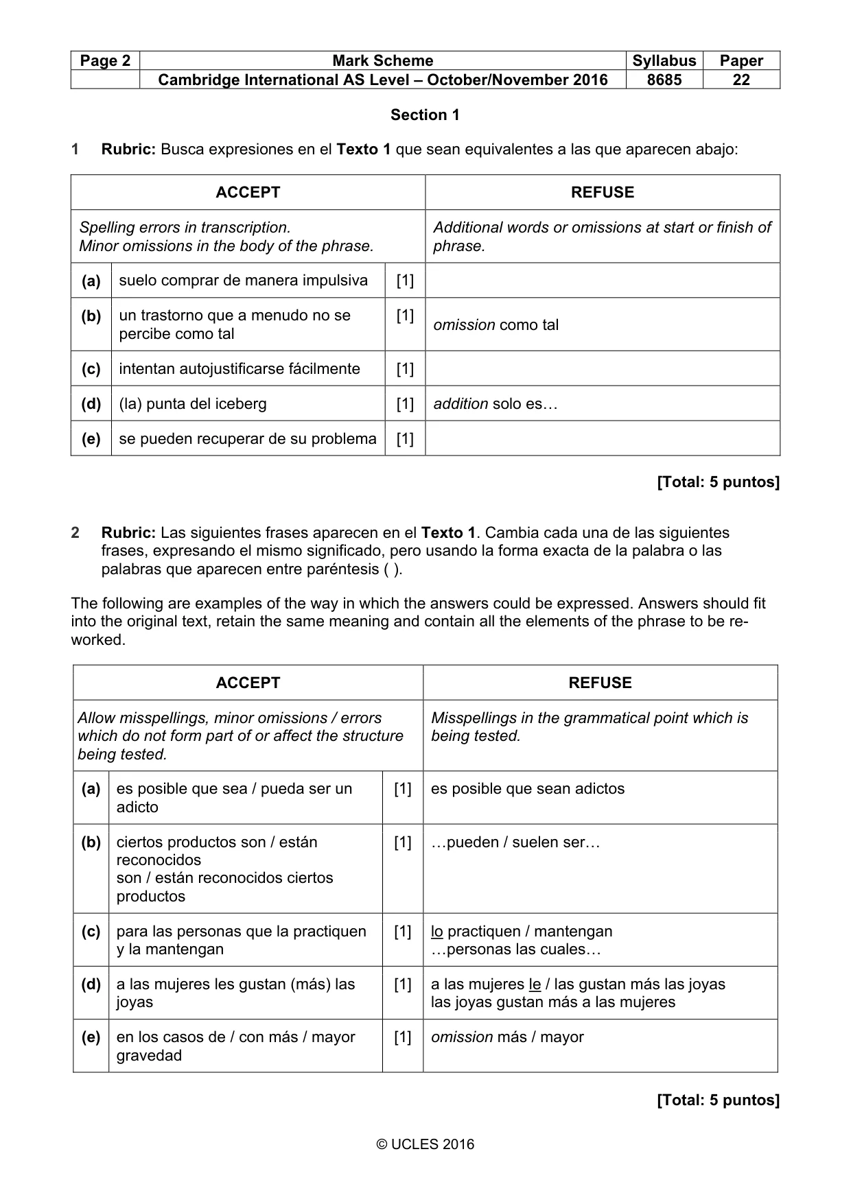 Mark scheme, page 2 of 10