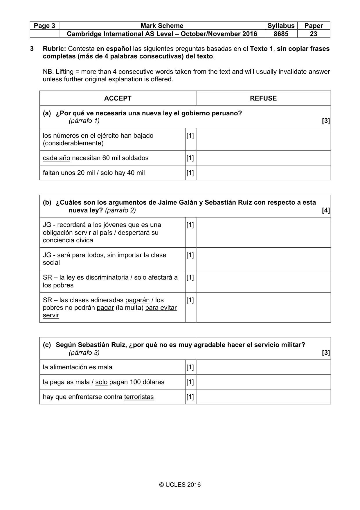 Mark scheme, page 3 of 10