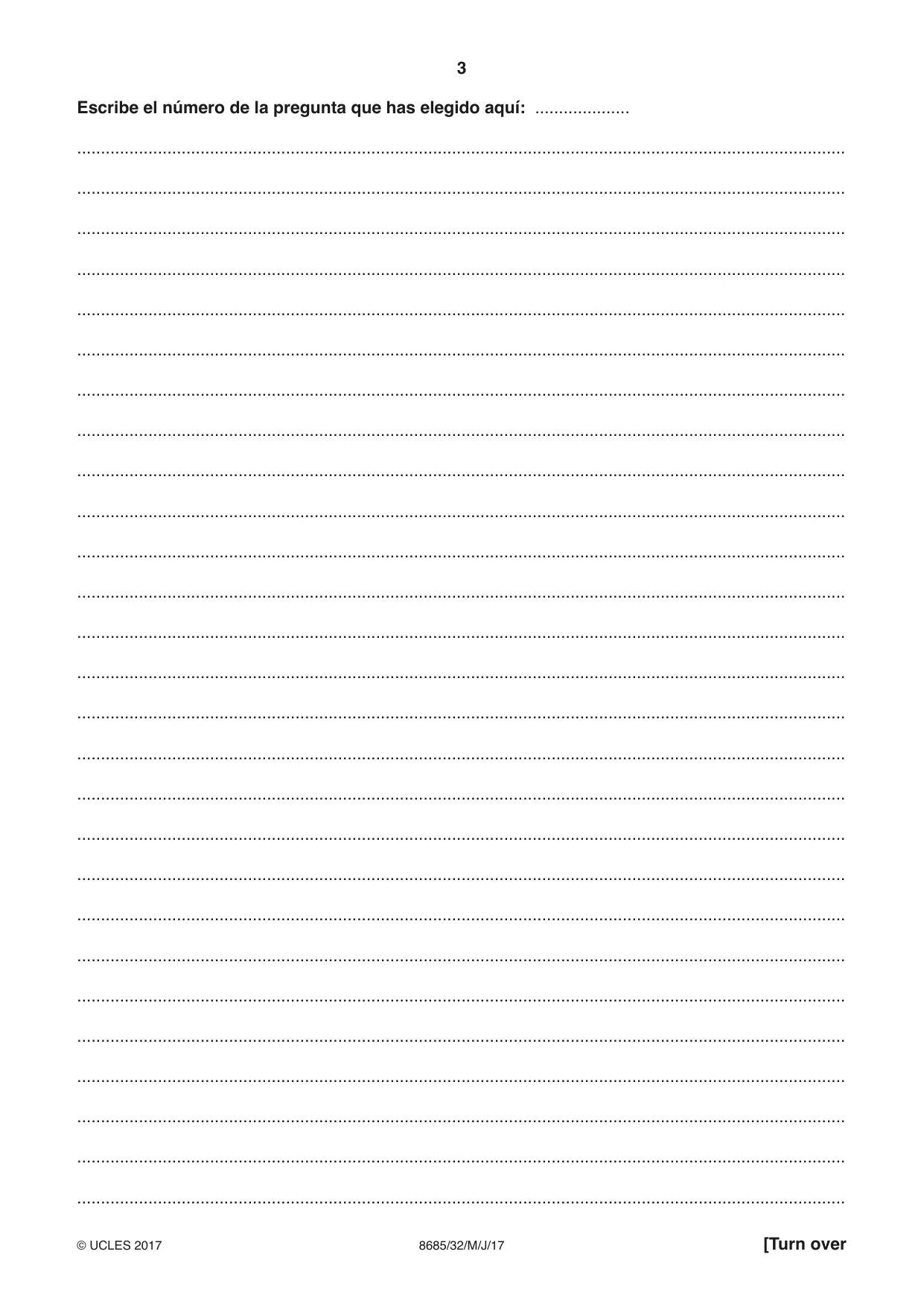 Cambridge A Level Spanish - Language (AS Level only) 8685 2017 May/June Paper 3 · Variant 2 question paper, page 3 of 8