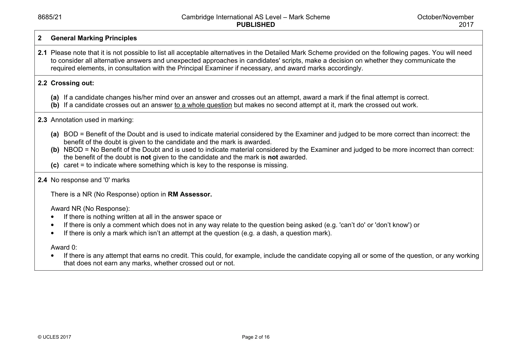 Mark scheme, page 2 of 16