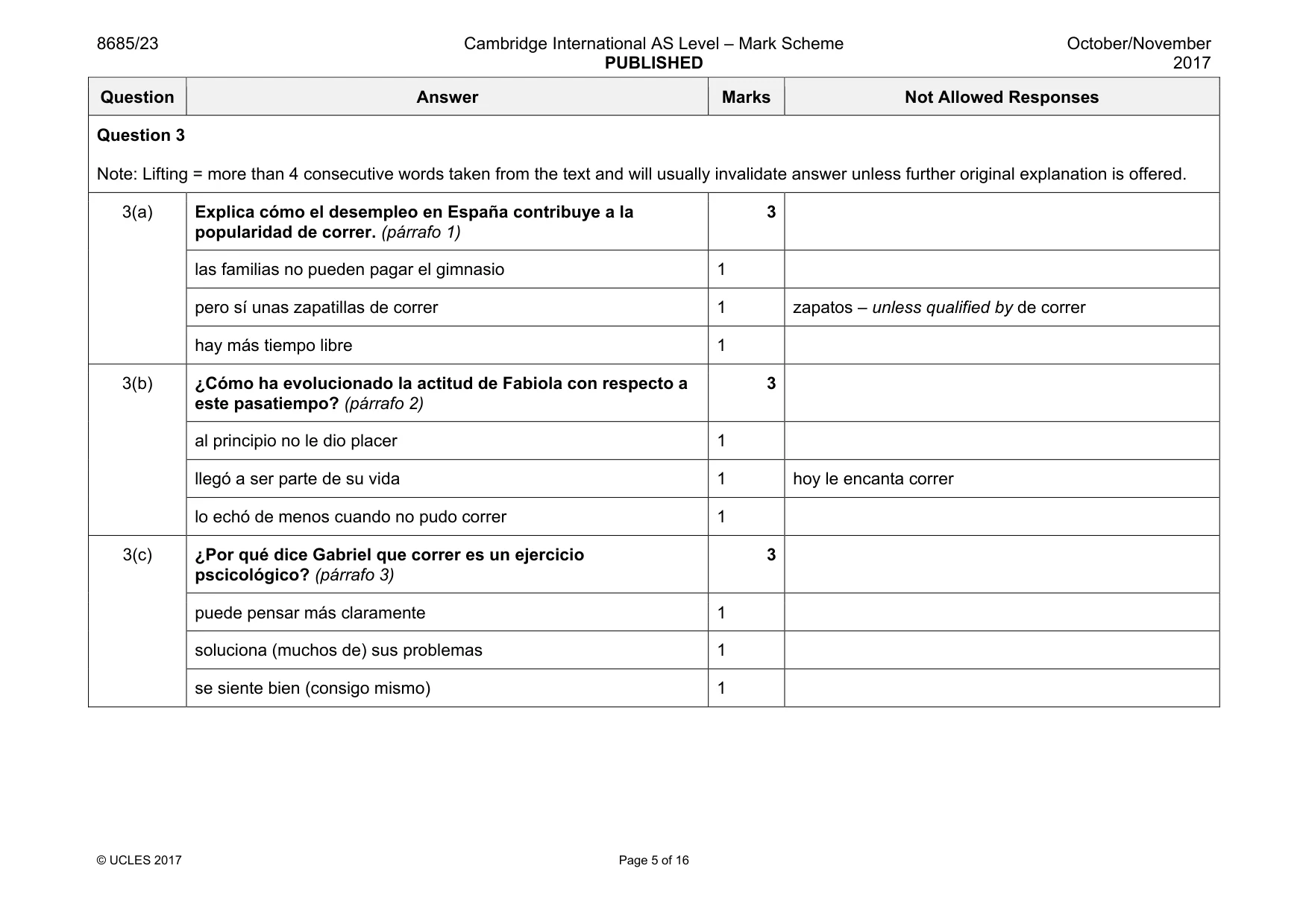 Mark scheme, page 5 of 16