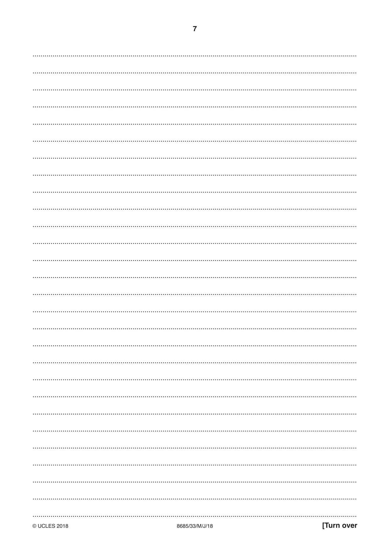 Cambridge A Level Spanish - Language (AS Level only) 8685 2018 May/June Paper 3 · Variant 3 question paper, page 7 of 8