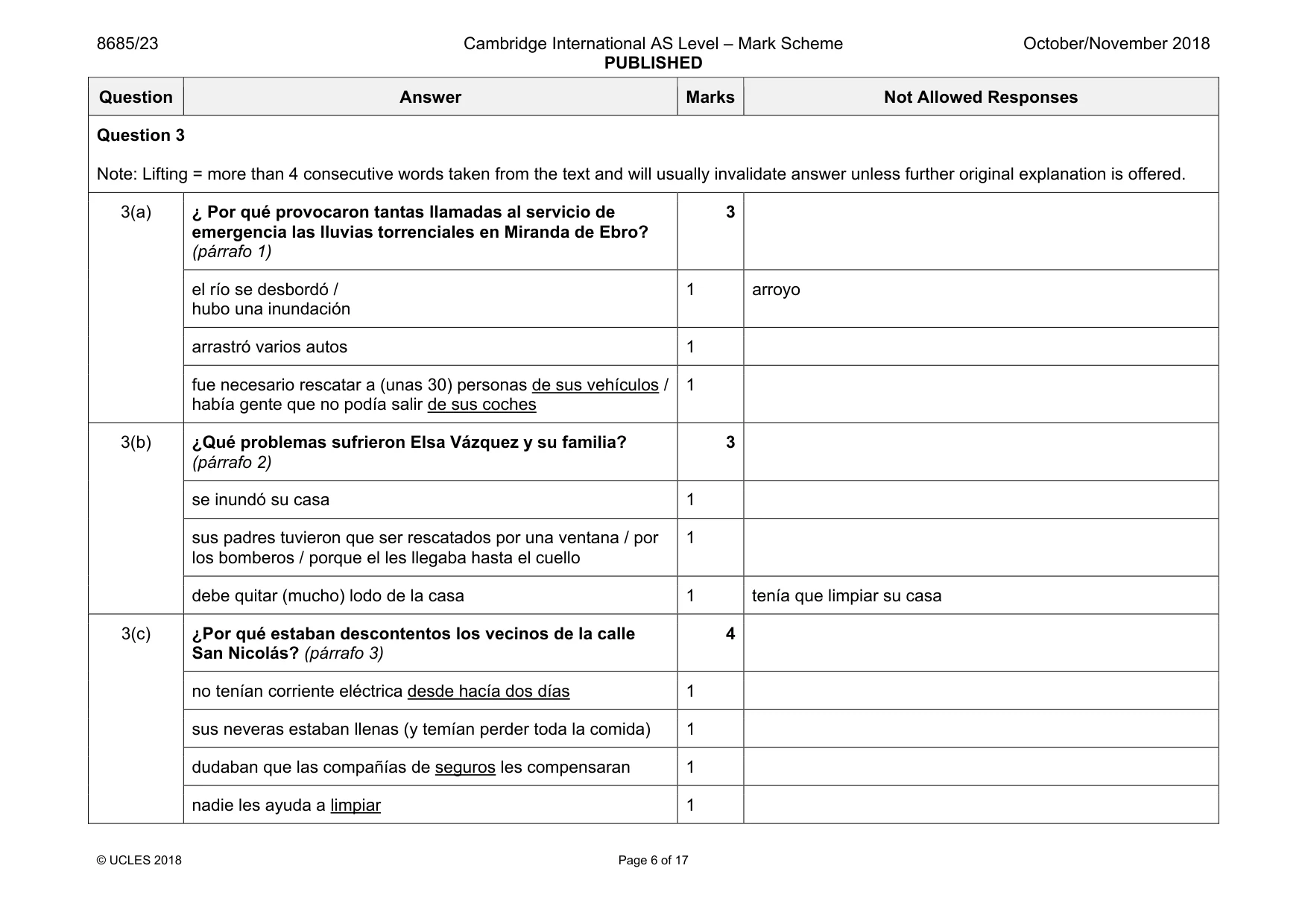 Mark scheme, page 6 of 17