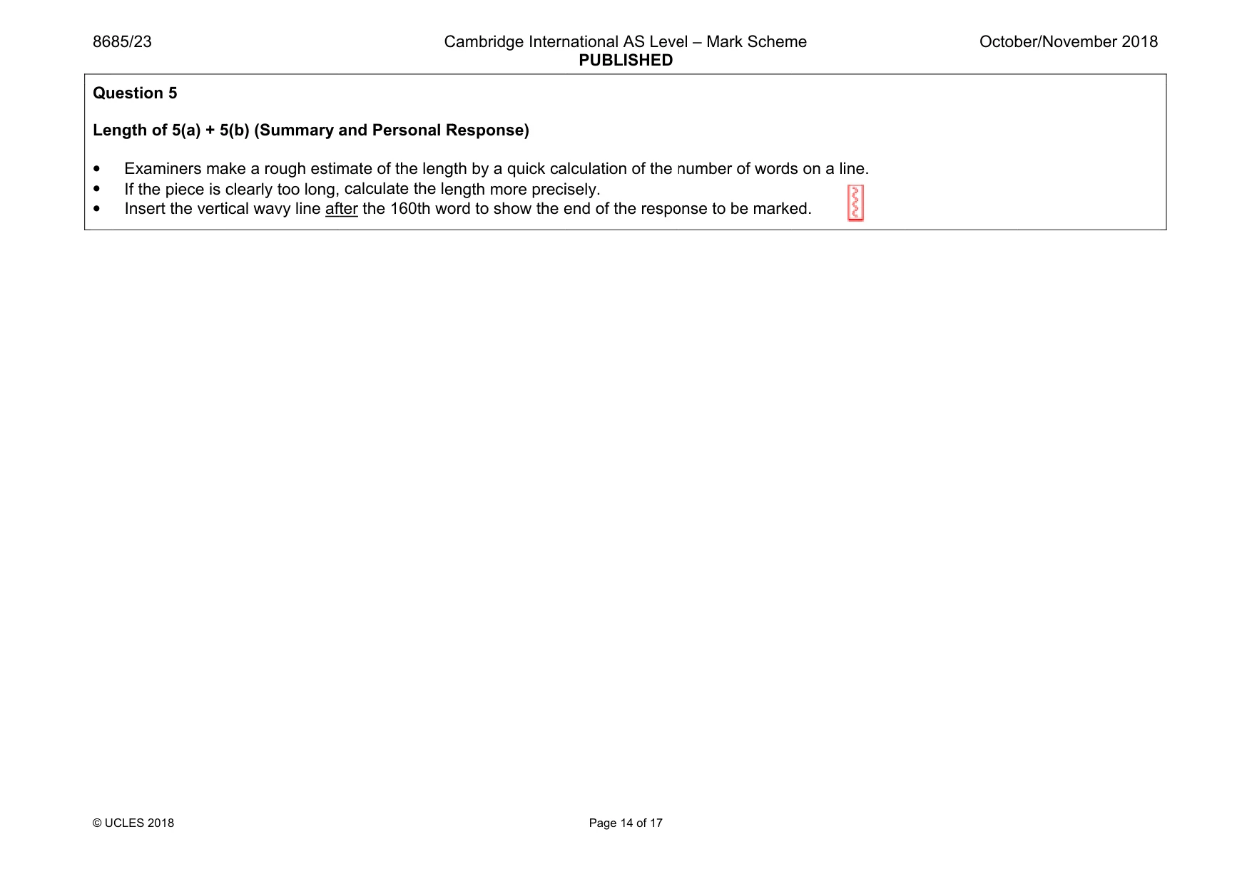Mark scheme, page 14 of 17