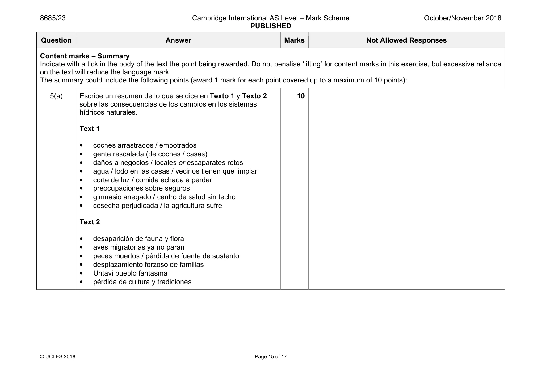 Mark scheme, page 15 of 17