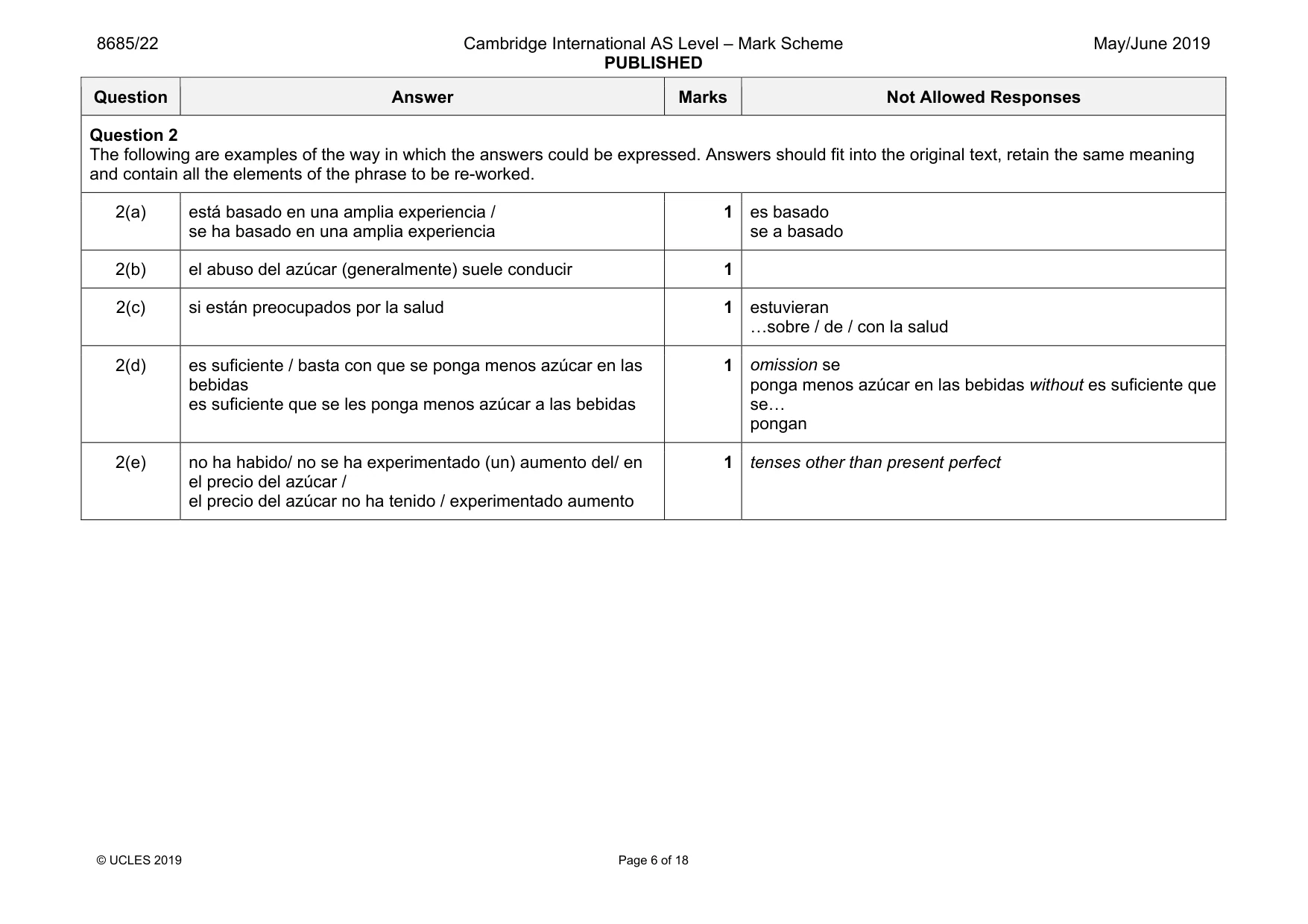 Mark scheme, page 6 of 18