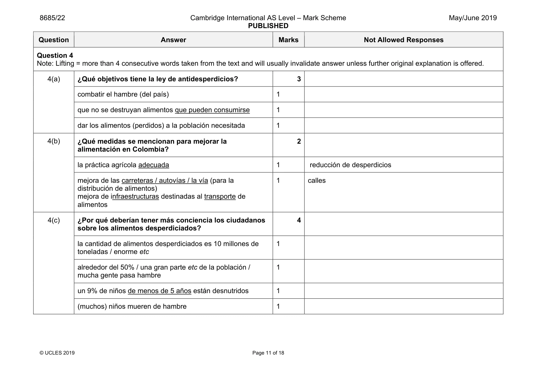 Mark scheme, page 11 of 18