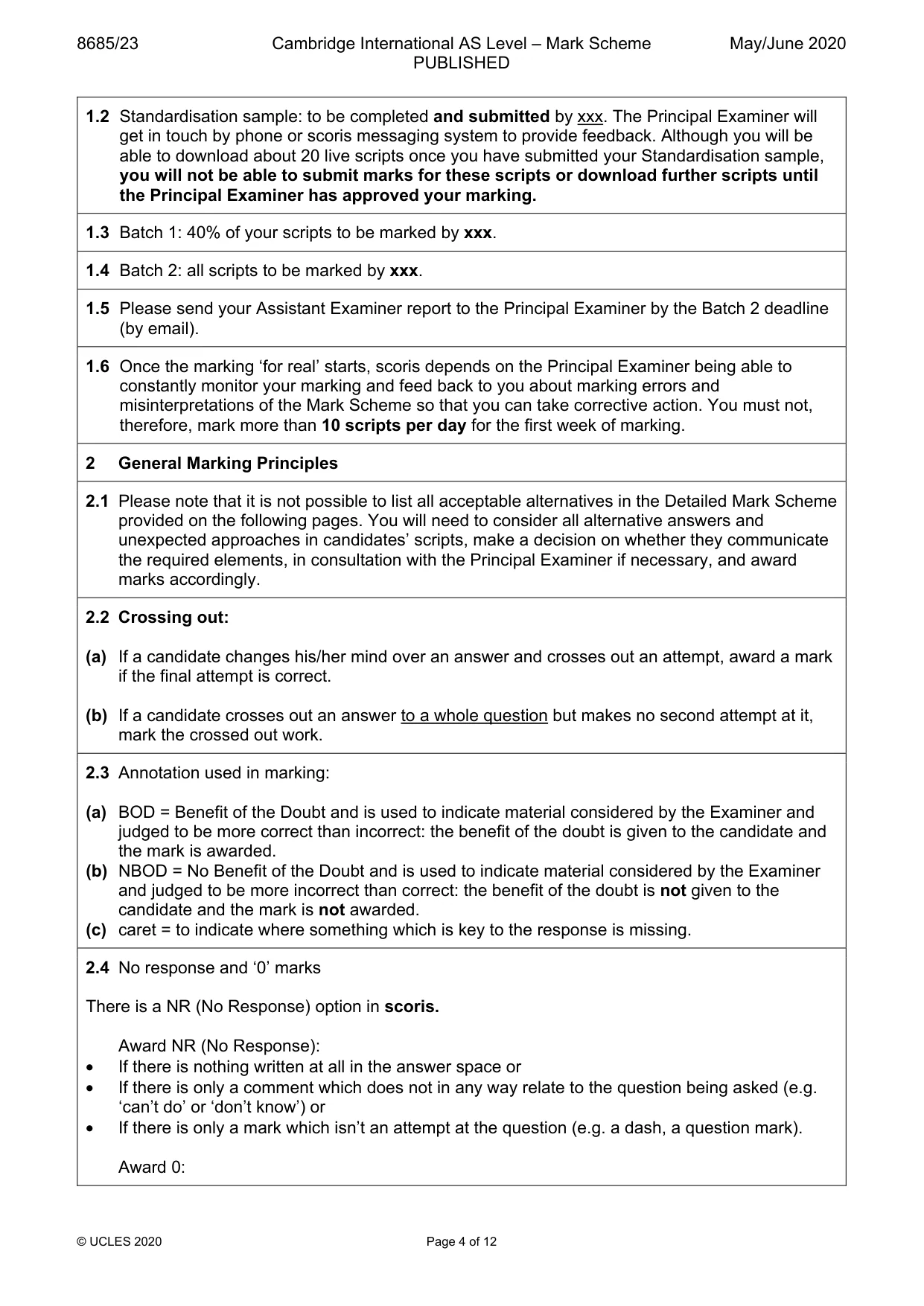 Mark scheme, page 4 of 12