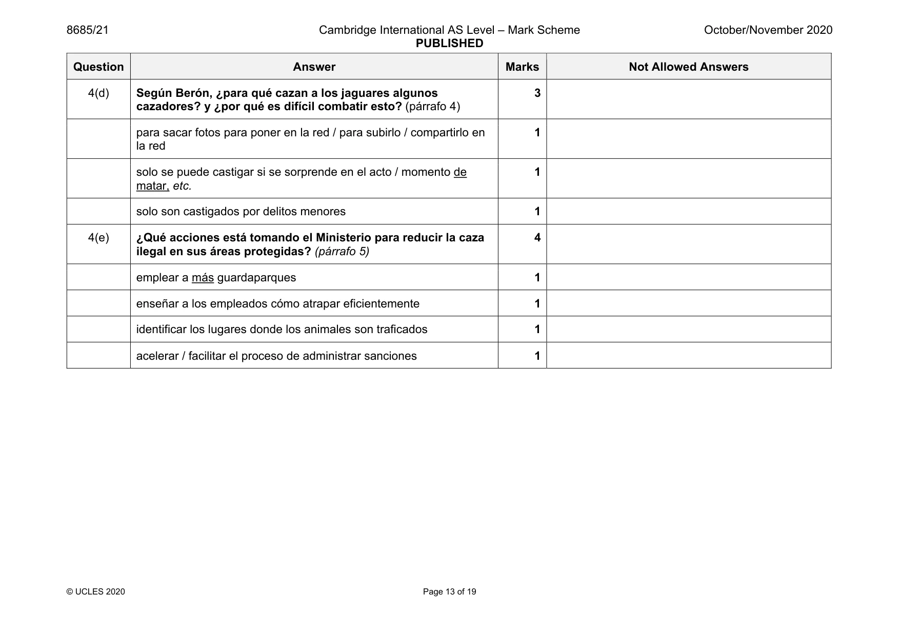 Mark scheme, page 13 of 19
