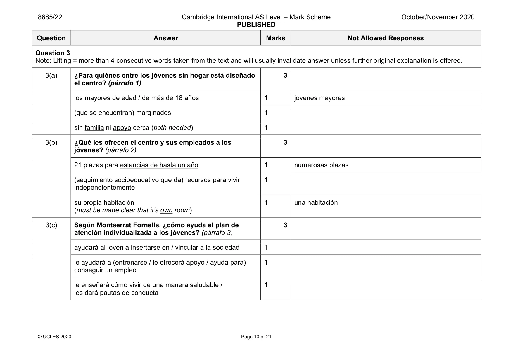 Mark scheme, page 10 of 21