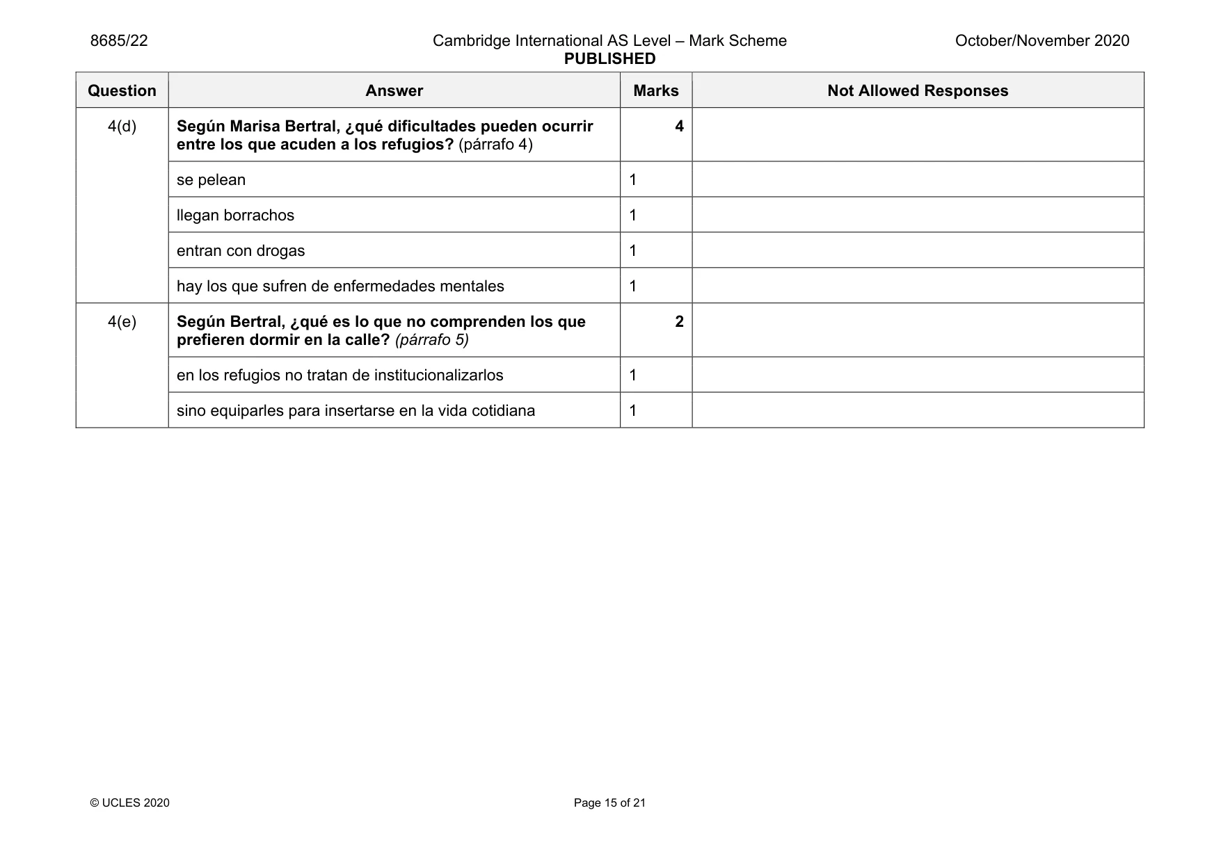 Mark scheme, page 15 of 21