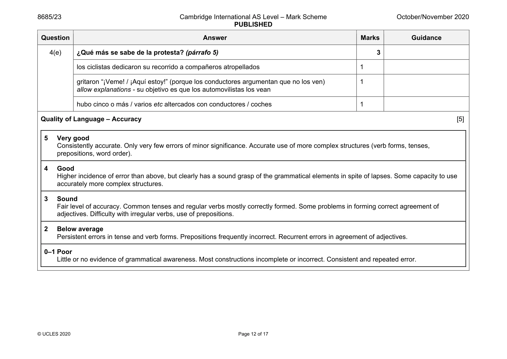 Mark scheme, page 12 of 17